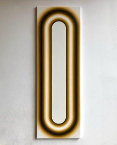 Estación de Mathieu Piffeteau - Pintura abstracta, ilusión óptica, amarillo