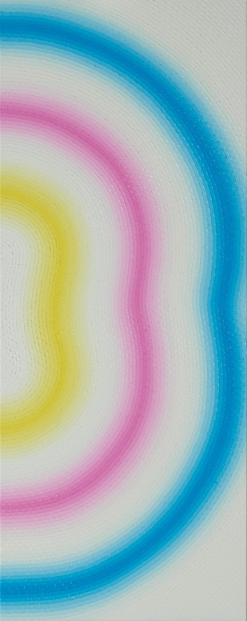 Studie von Mathieu Piffeteau – Abstraktes Gemälde, Farbbewertung, Illusion, Linie im Angebot 4
