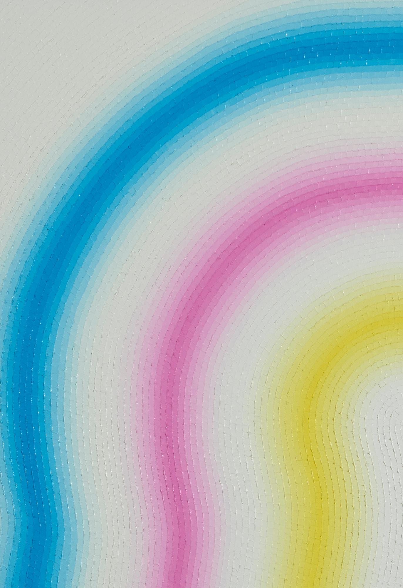 Studie von Mathieu Piffeteau – Abstraktes Gemälde, Farbbewertung, Illusion, Linie im Angebot 5