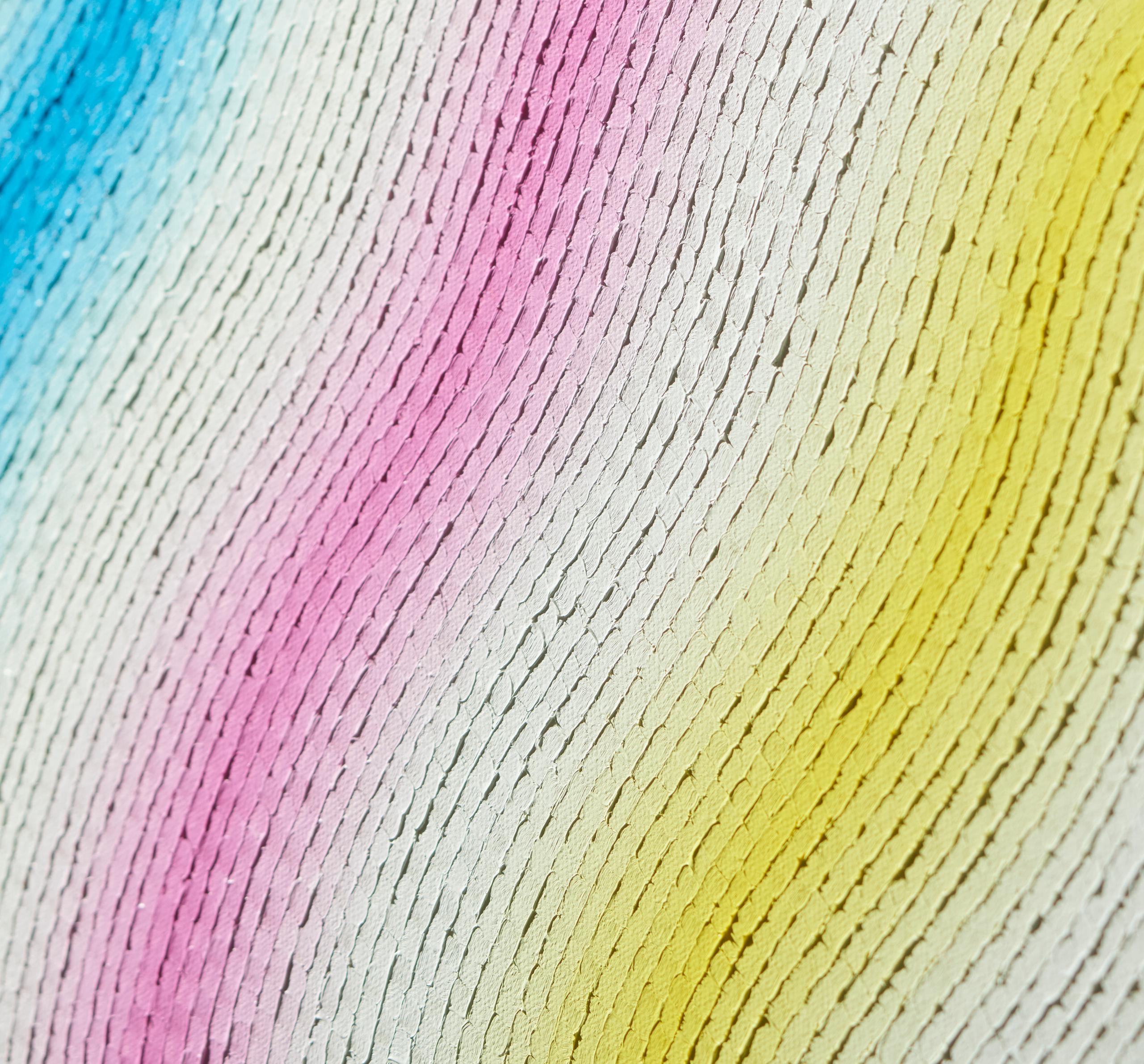 Study by Mathieu Piffeteau - Abstract painting, colour gradation, illusion, line For Sale 6