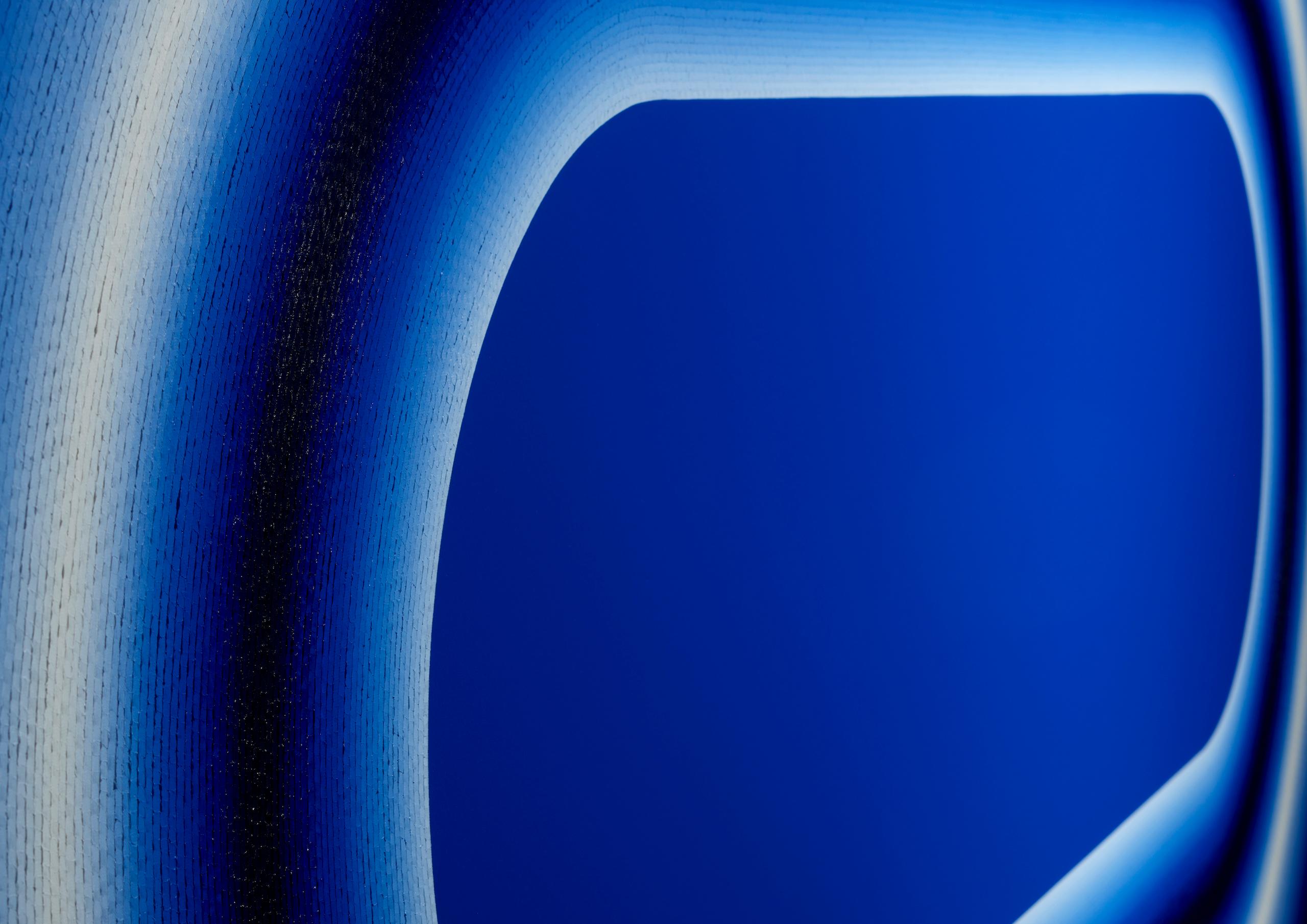 Swimming Pool by Mathieu Piffeteau - Abstract painting, illusion, light, blue For Sale 5