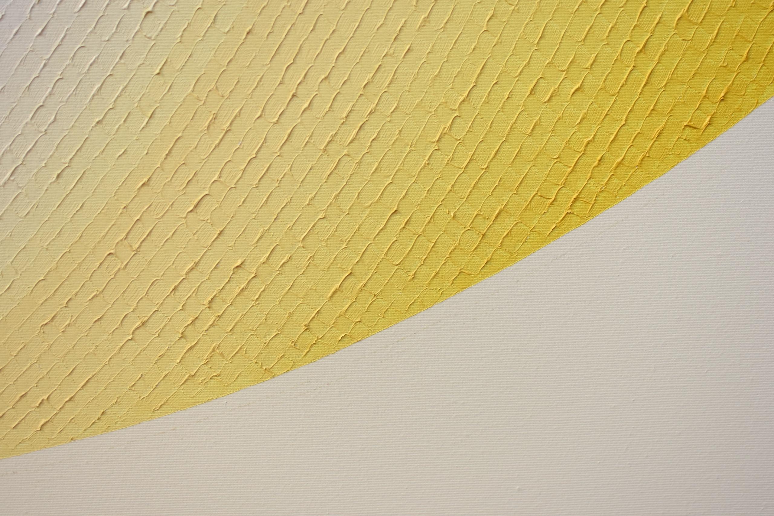 Le immigrant par Mathieu Piffeteau - peinture abstraite, illusion, lumière, jaune en vente 5