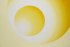 Le immigrant par Mathieu Piffeteau - peinture abstraite, illusion, lumière, jaune