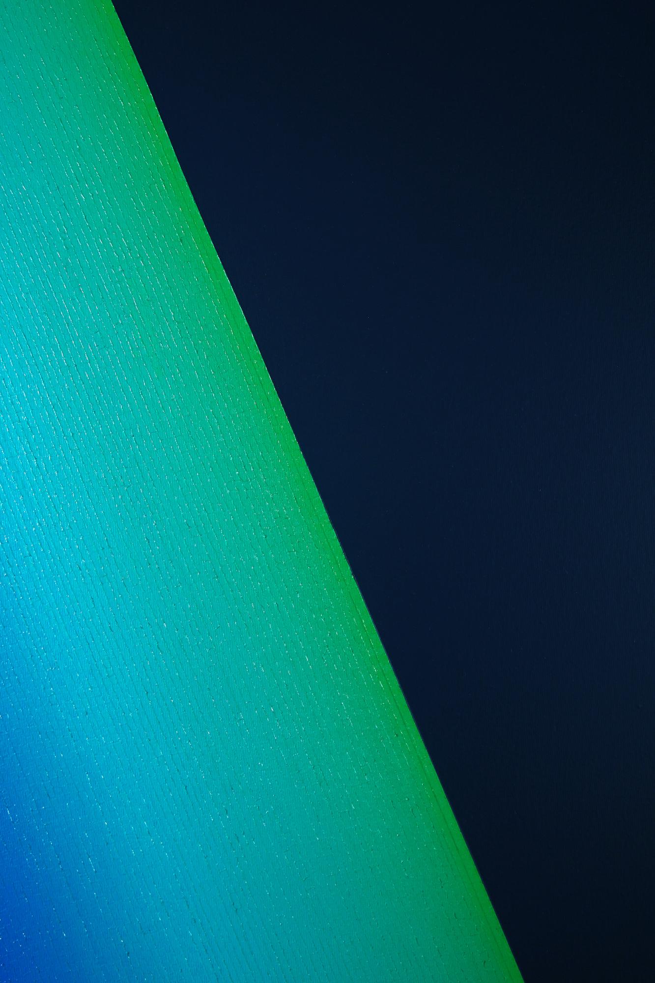 Turquoise 1 de Mathieu Piffeteau - Peinture abstraite, gradation de couleurs, illusion en vente 2