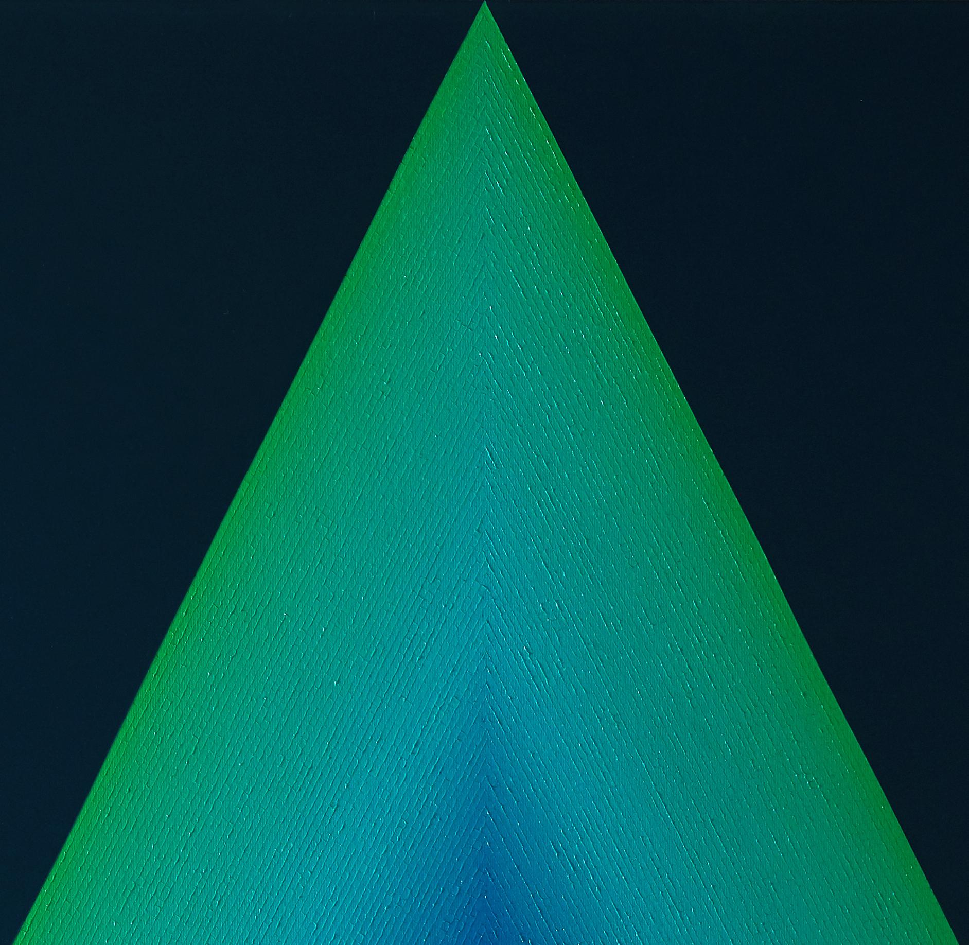 Turquesa 1 by Mathieu Piffeteau - Cuadro abstracto, gradación de colores, ilusión en venta 6