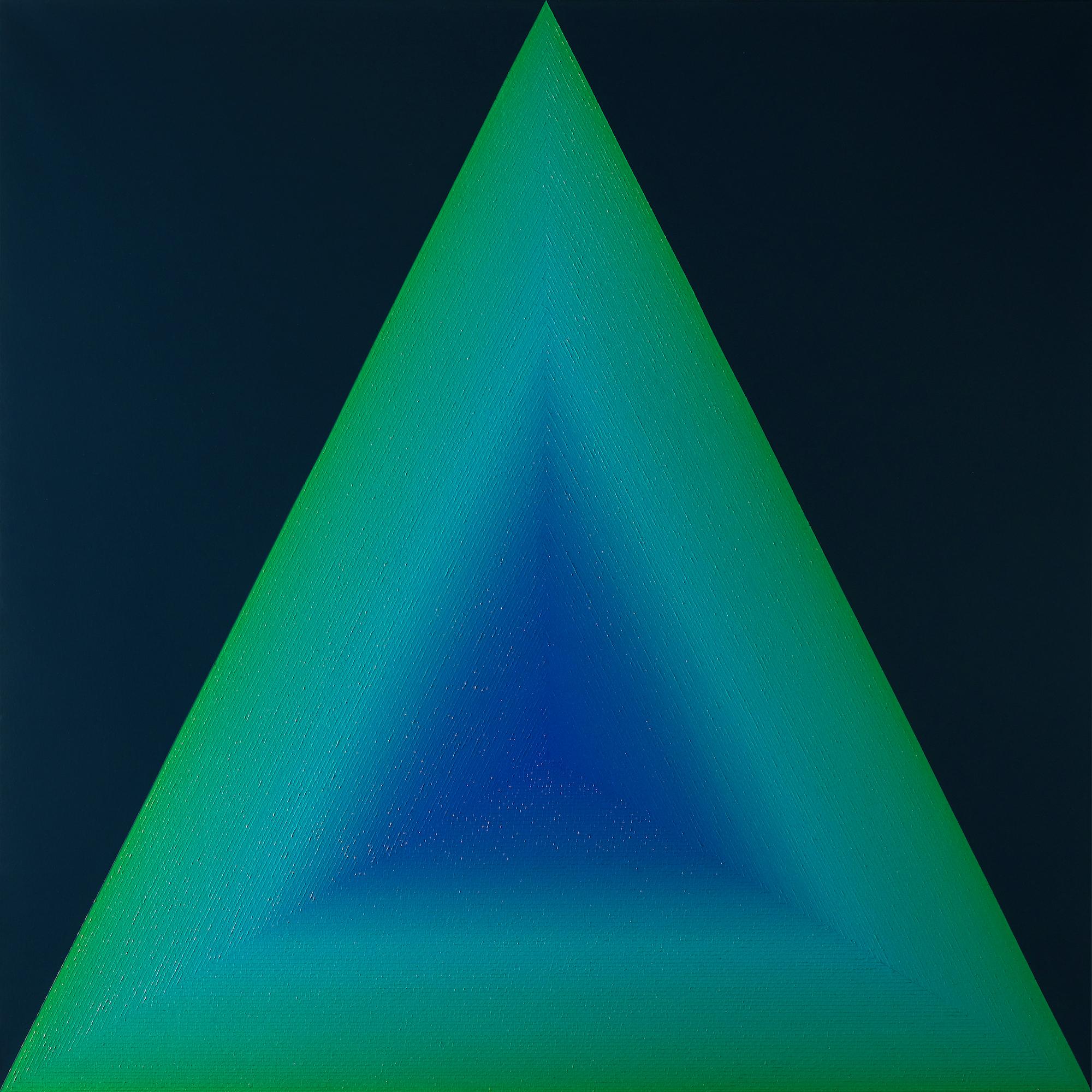 Turquoise 1 de Mathieu Piffeteau - Peinture abstraite, gradation de couleurs, illusion