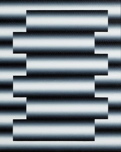 Upupa 2 by Mathieu Piffeteau - Abstract painting, illusion, light, dark, black