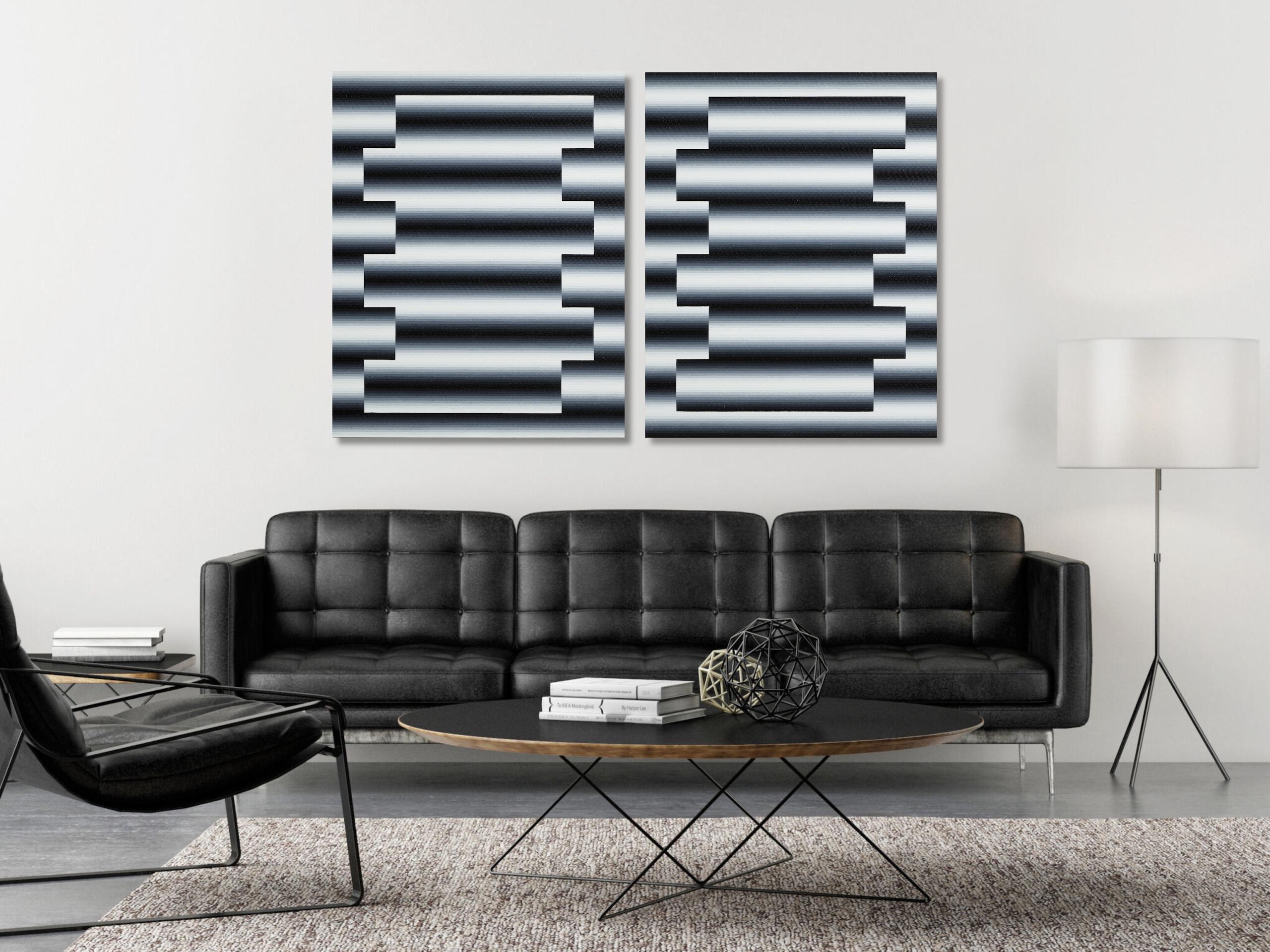 Upupa by Mathieu Piffeteau - Abstract installation, illusion, light, dark, black For Sale 1