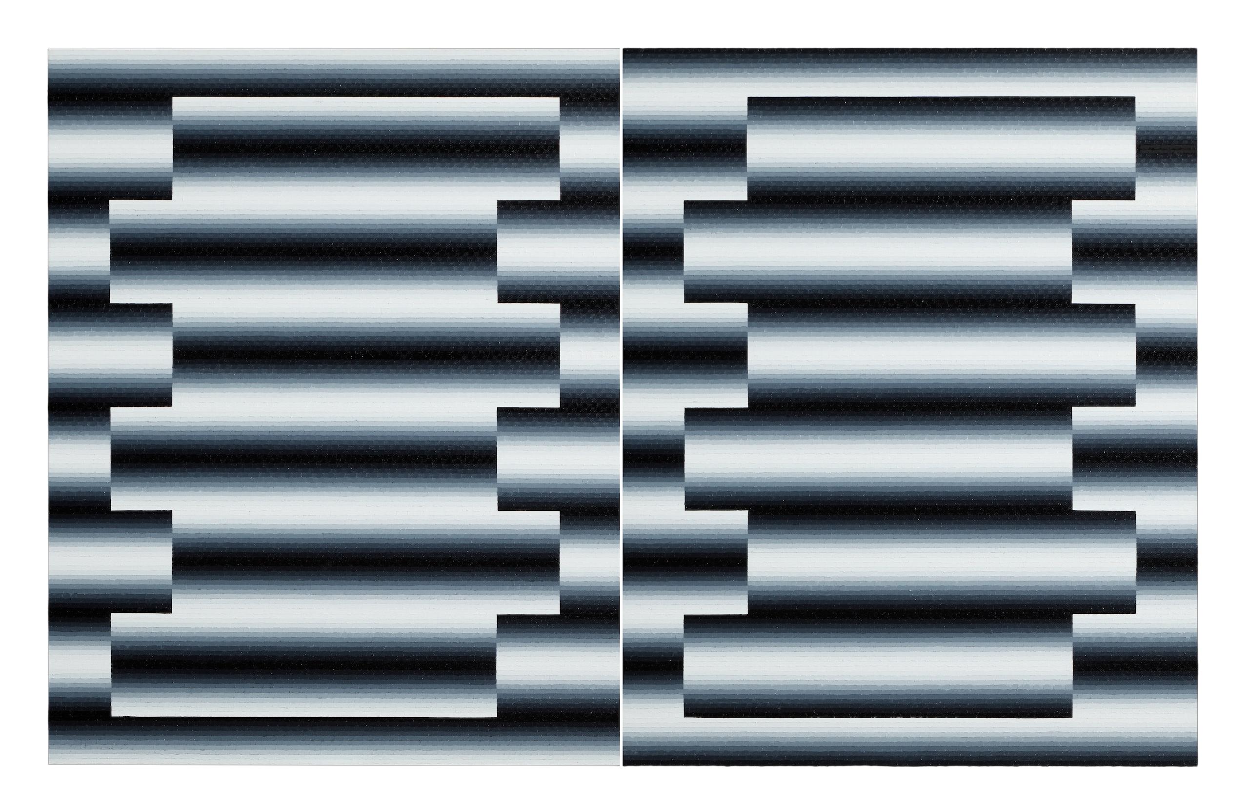 Upupa by Mathieu Piffeteau - Abstract installation, illusion, light, dark, black For Sale 2