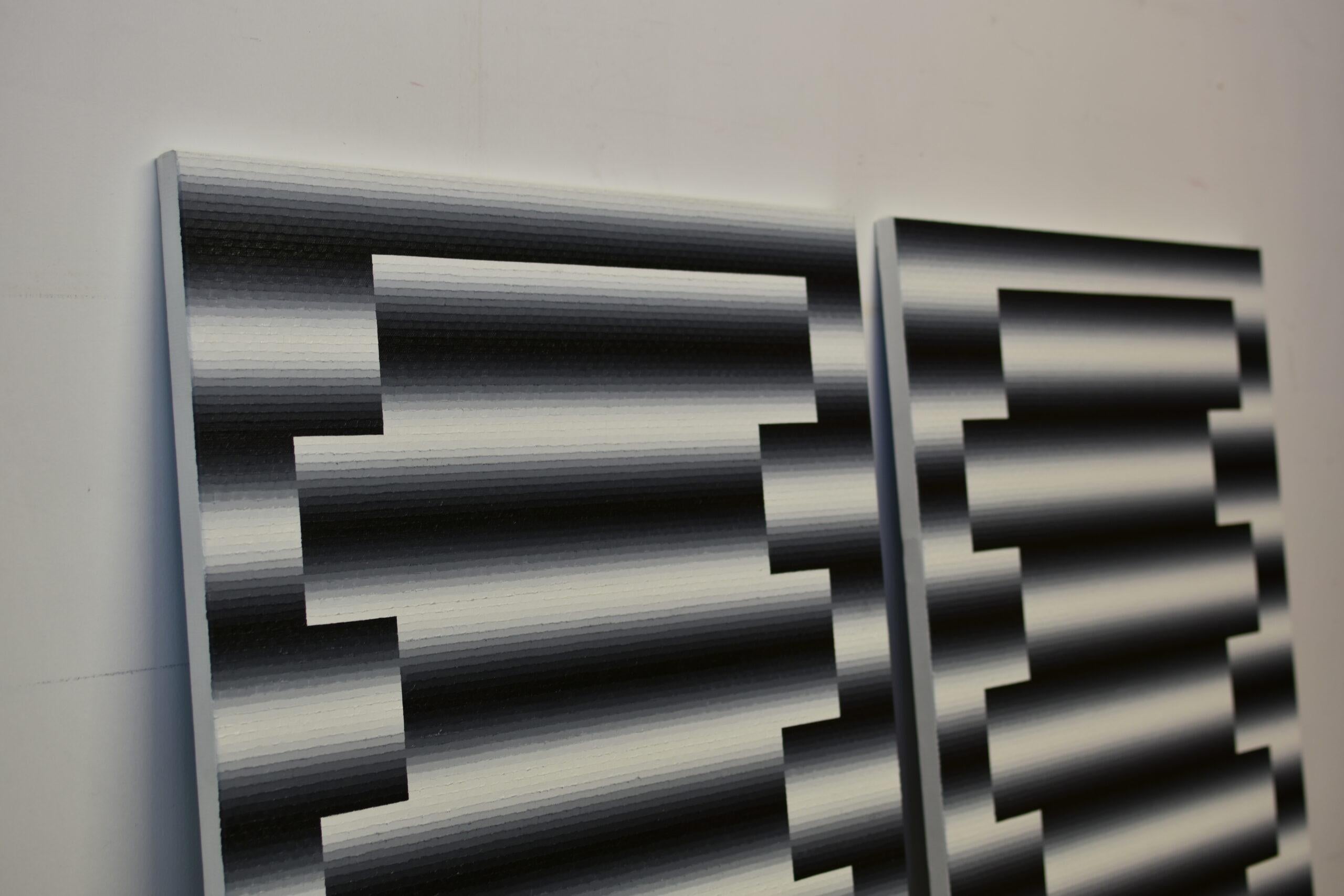 Upupa by Mathieu Piffeteau - Abstract installation, illusion, light, dark, black For Sale 7