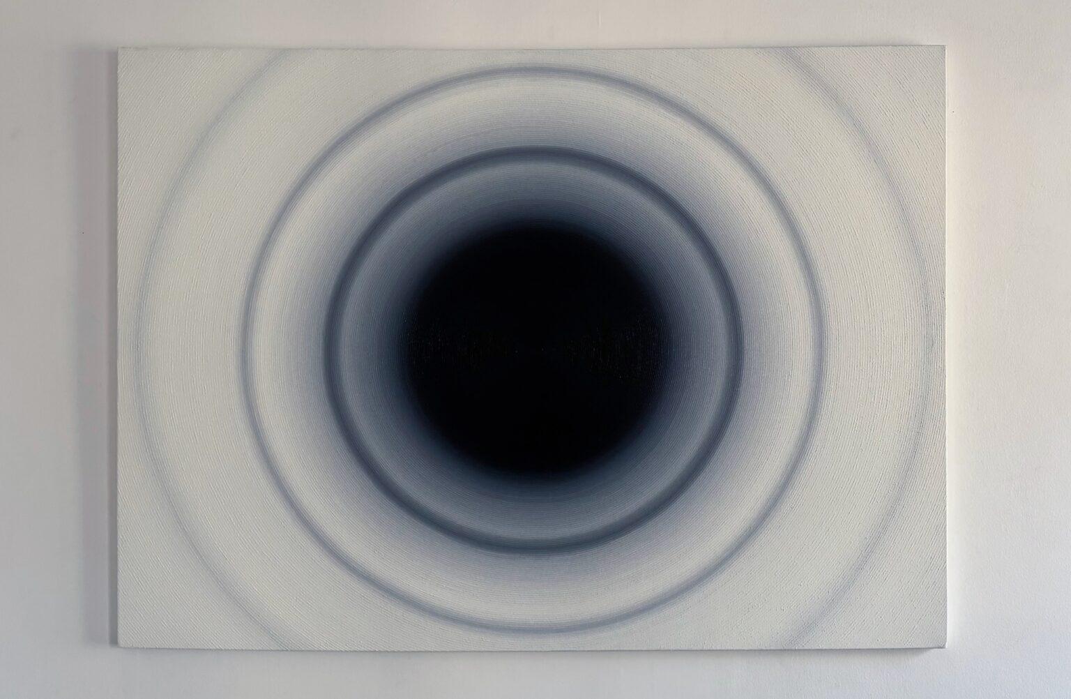 Waves by Mathieu Piffeteau - Abstrakte Malerei, schwarz-weiß, Textur im Angebot 1