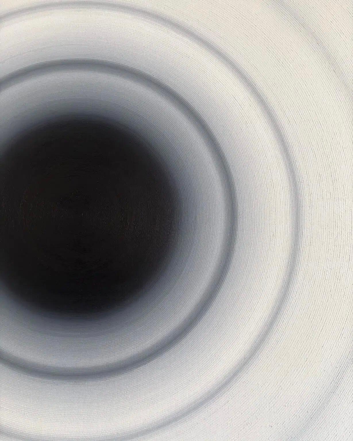 Waves by Mathieu Piffeteau - Abstrakte Malerei, schwarz-weiß, Textur im Angebot 5