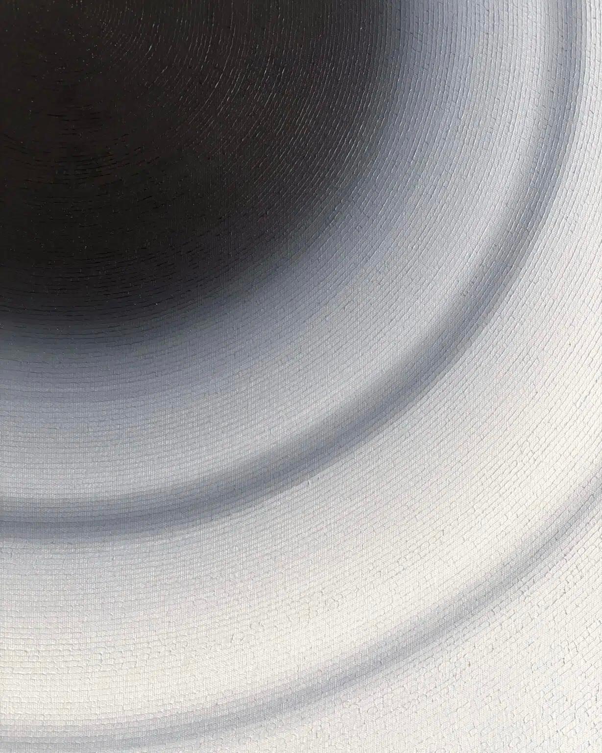 Waves by Mathieu Piffeteau - Abstrakte Malerei, schwarz-weiß, Textur im Angebot 6