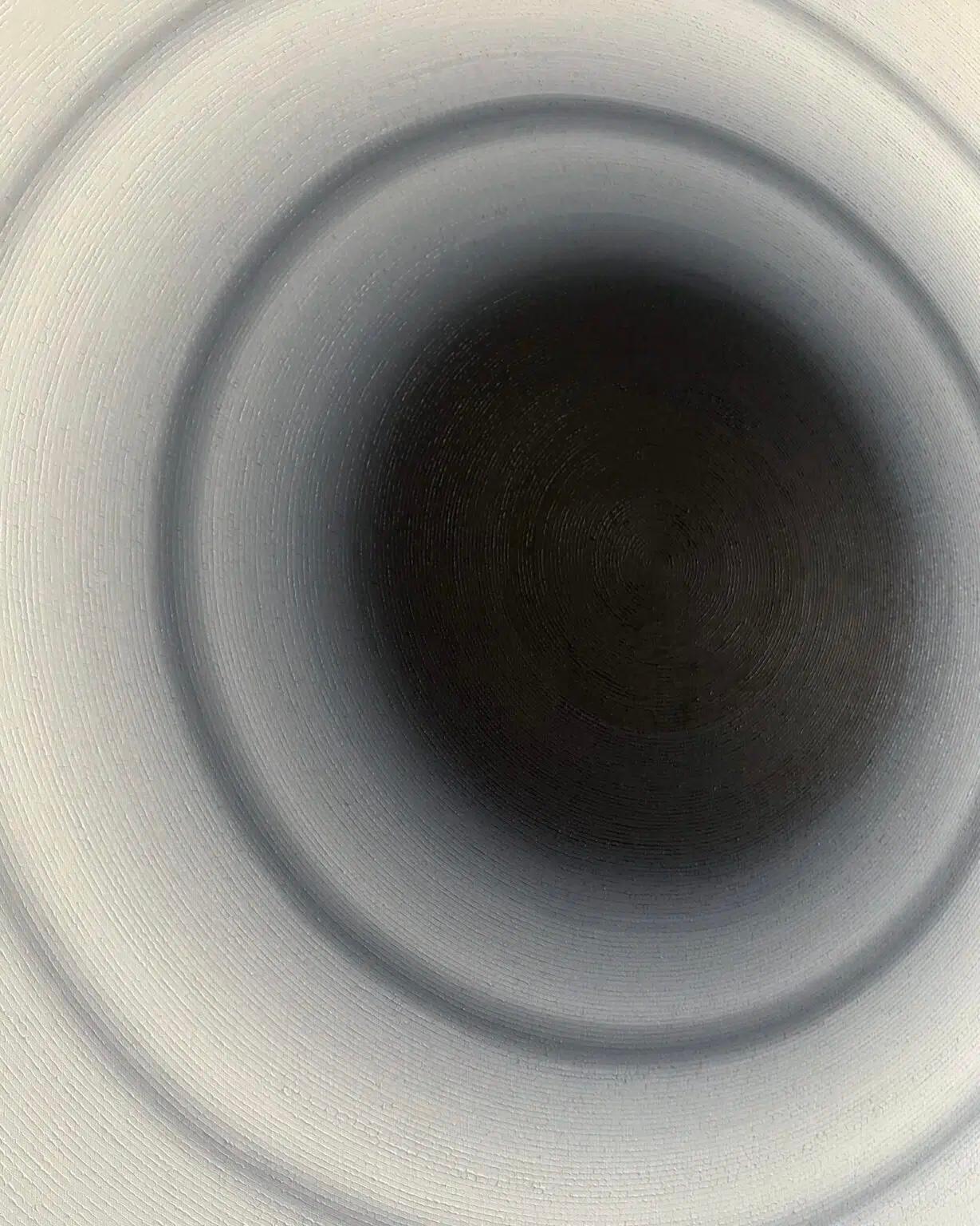 Waves by Mathieu Piffeteau - Abstrakte Malerei, schwarz-weiß, Textur im Angebot 7