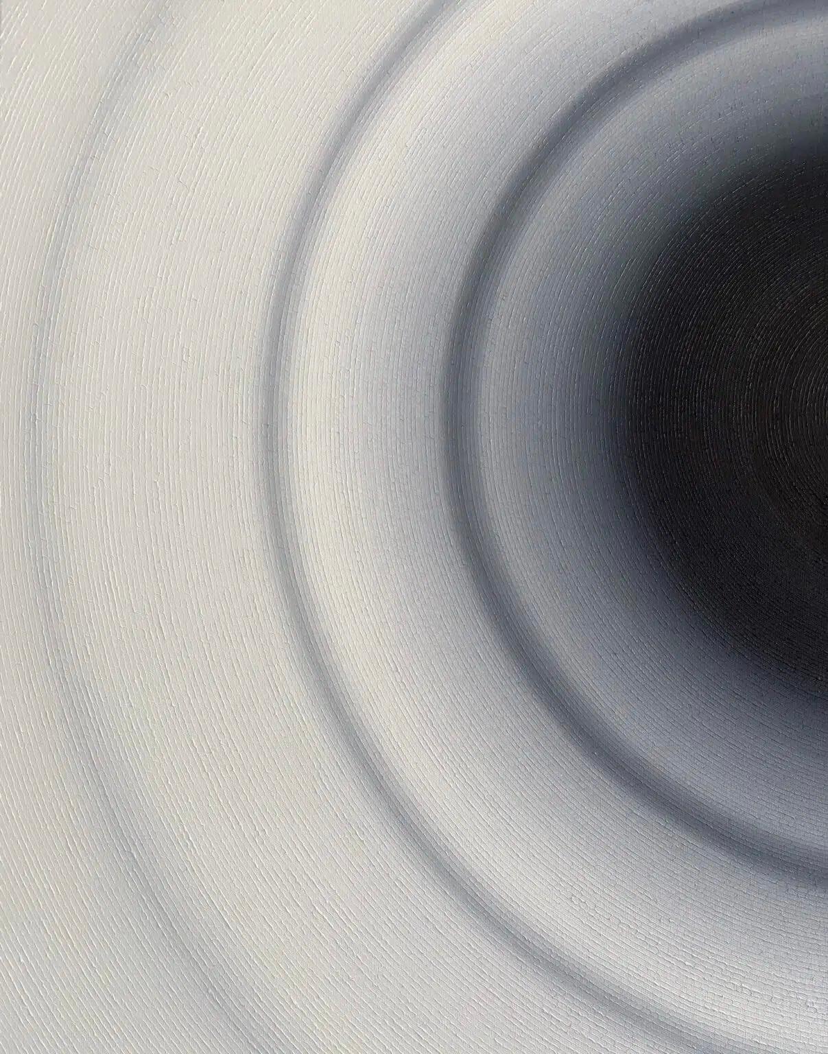 Waves by Mathieu Piffeteau - Abstrakte Malerei, schwarz-weiß, Textur im Angebot 8