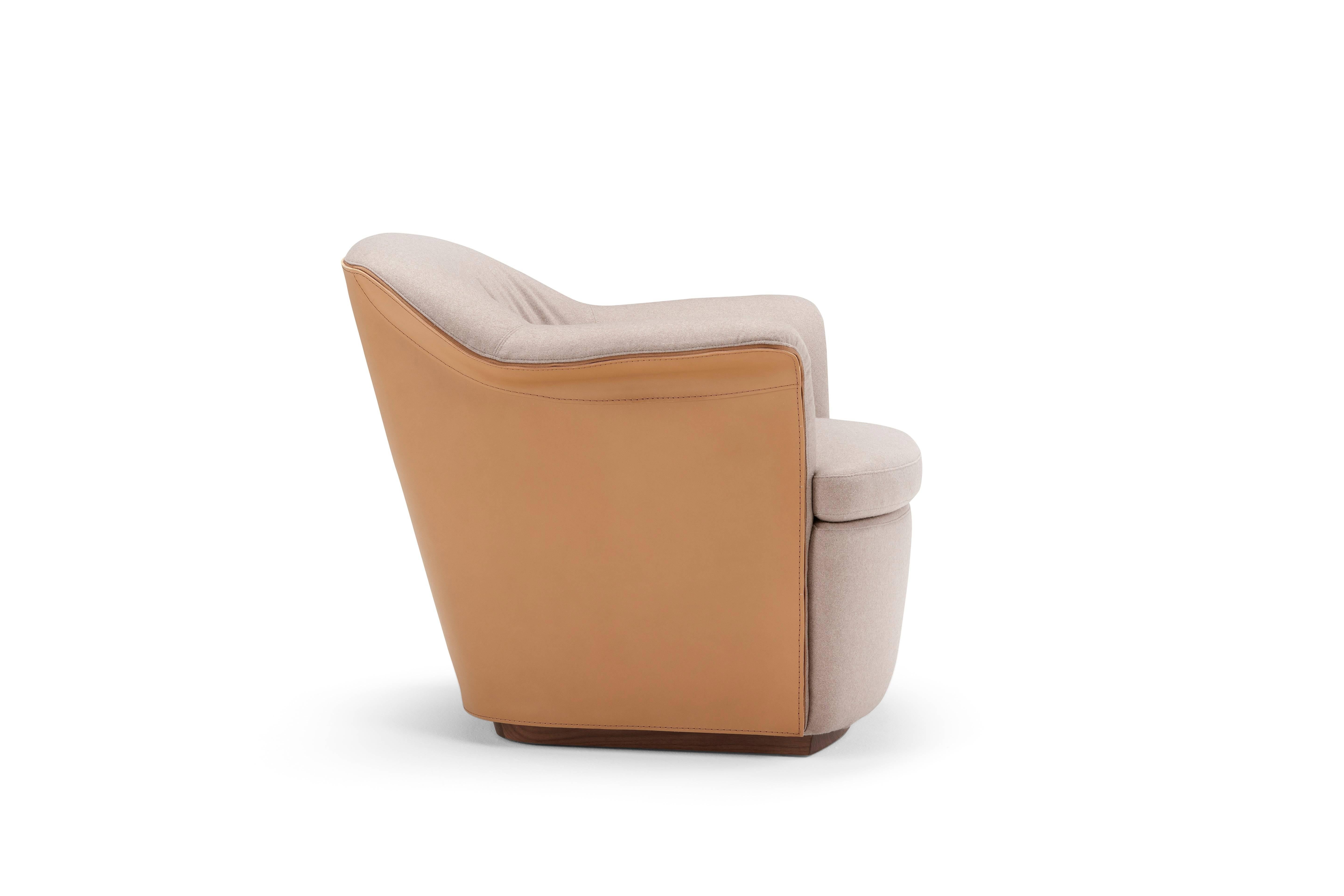 Modern Mathilde Armchair in Taupe by Emanuel Gargano For Sale