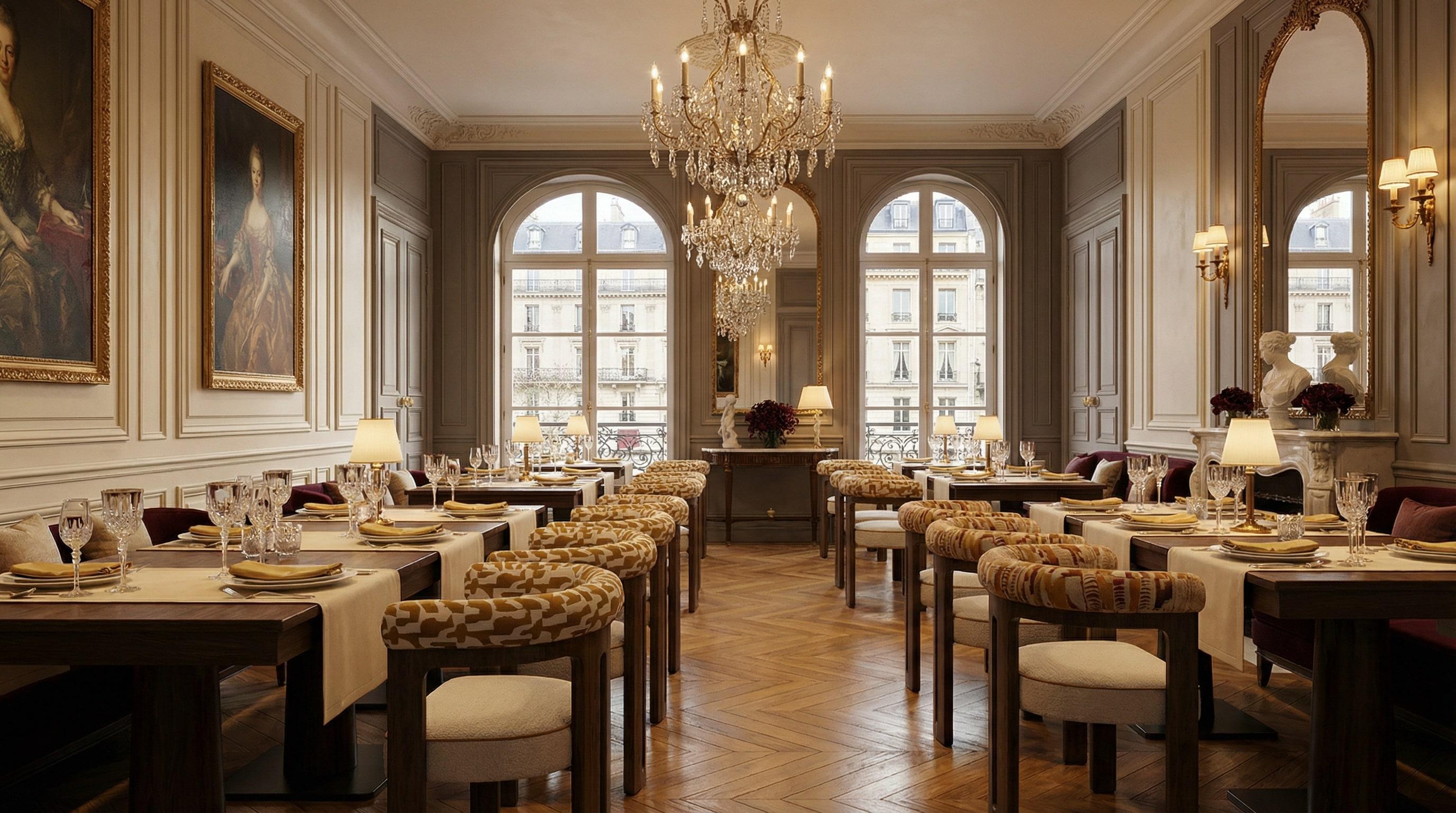 Moderne Mathilde Dining Chair by Nolita Harbour in Pattern Fabric & Walnut en vente