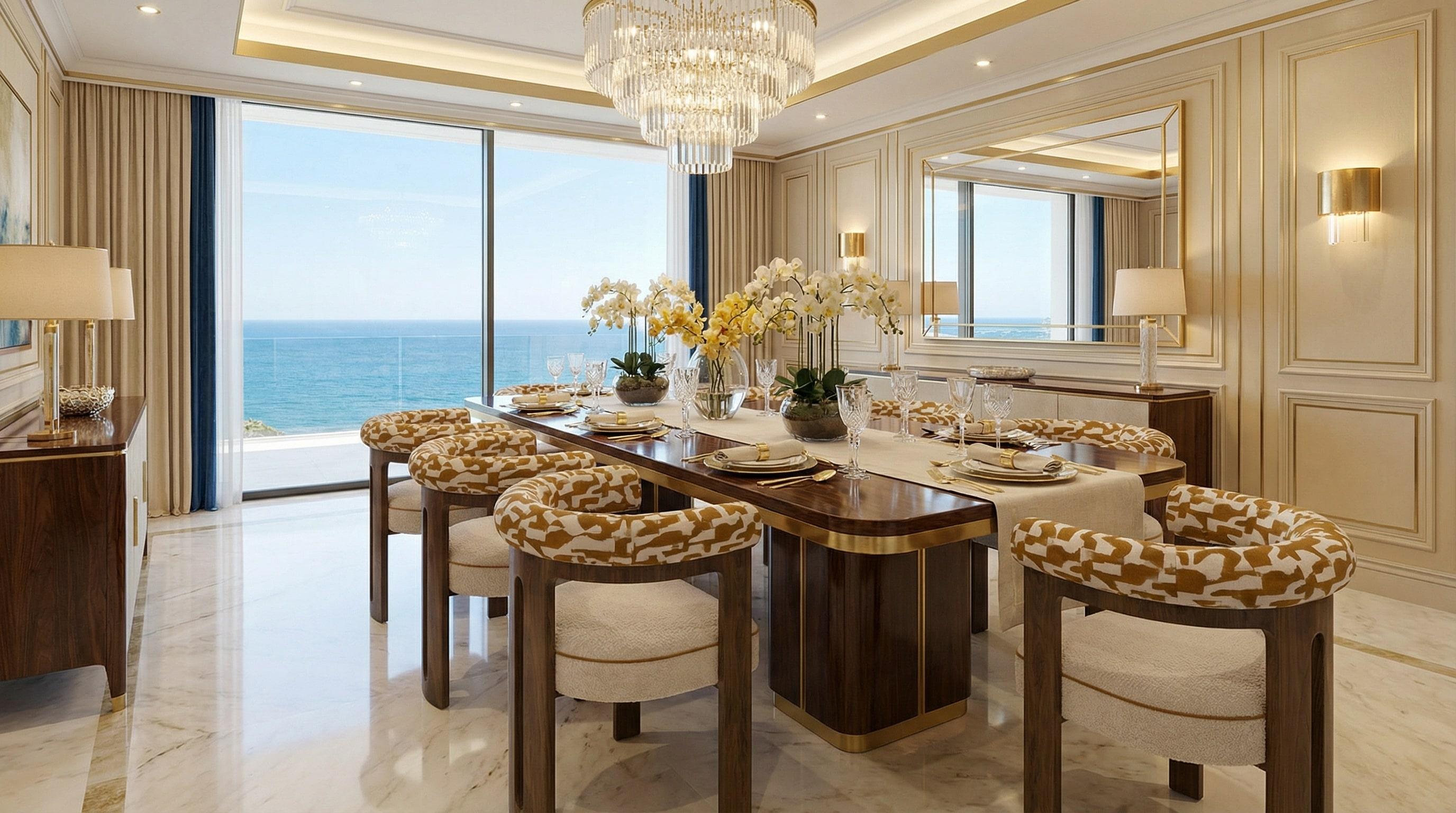 Portugais Mathilde Dining Chair by Nolita Harbour in Pattern Fabric & Walnut en vente