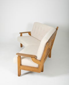 Canapé en chêne Mathilde de Guillerme & Chambron pour Votre Maison, années 1960