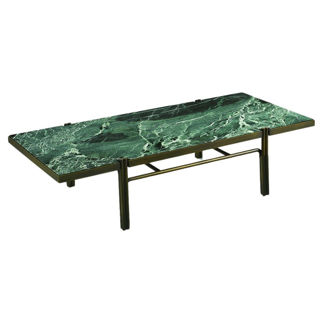 Table basse rectangulaire Mathilde en marbre et métal noir Greene & Greene
