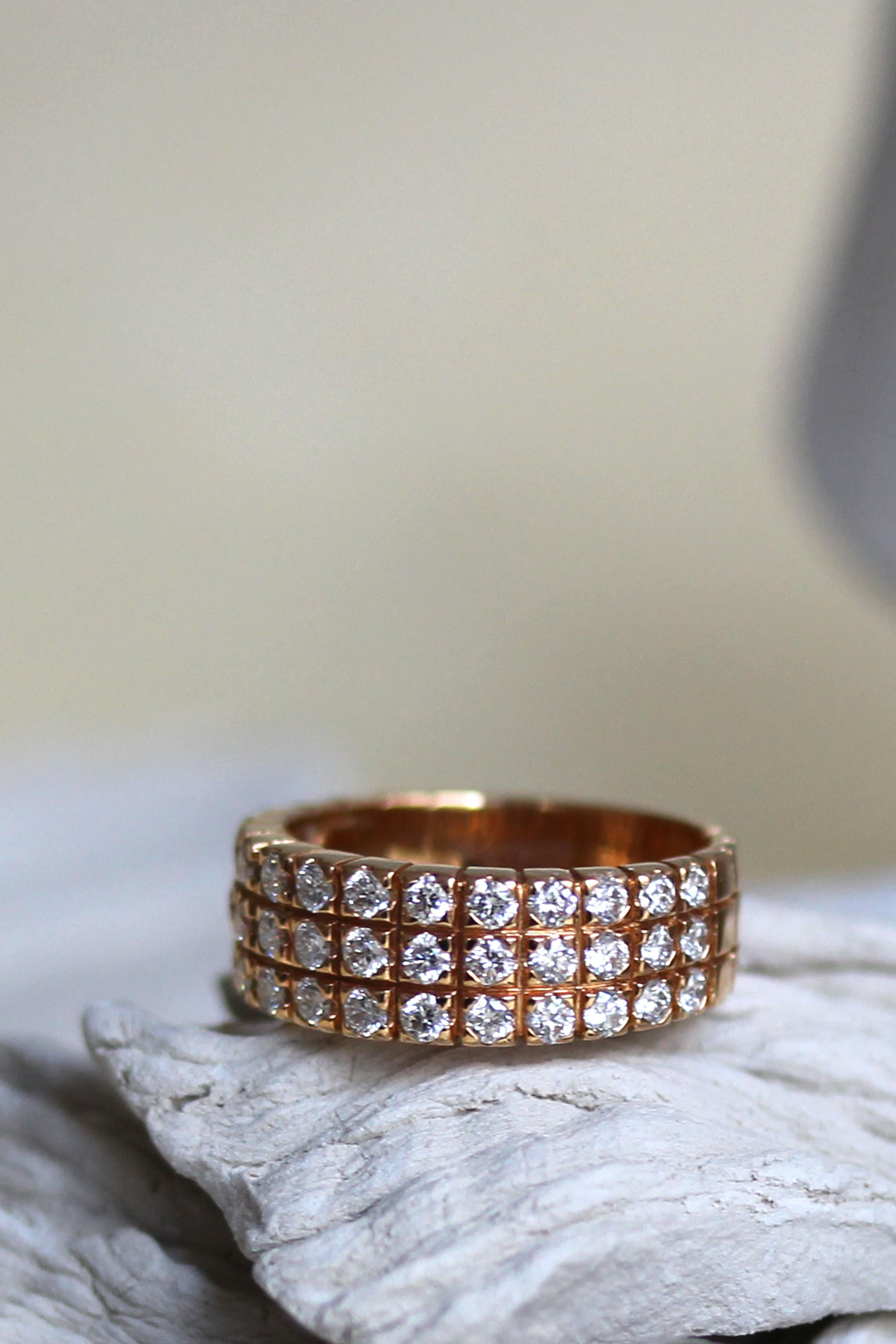 Women's Mathon Paris Diamonds and Pink Gold Ring For Sale