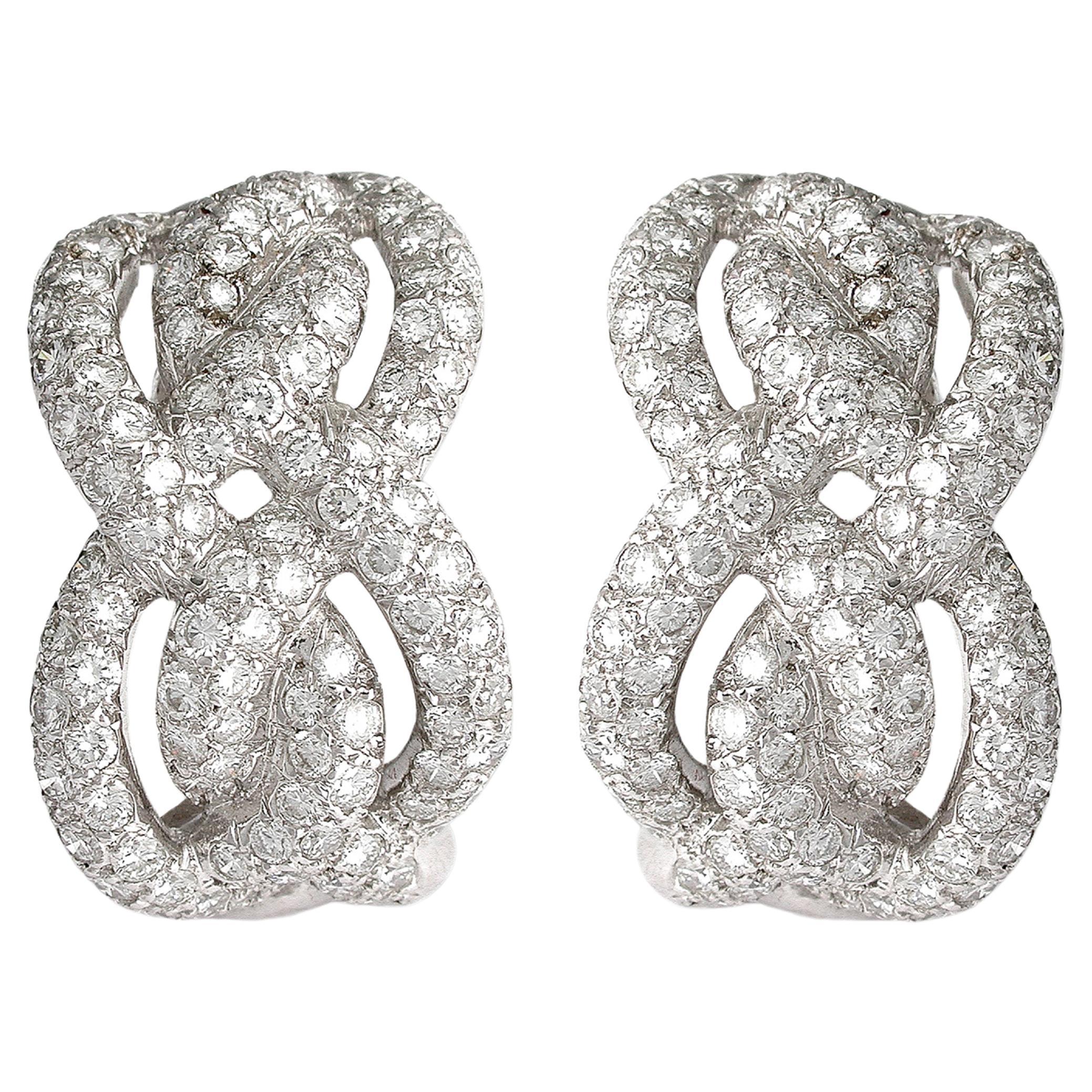 Mathon Paris Boucles d'oreilles en or blanc et diamants