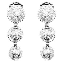 Mathon Paris Diamonds and White Gold Earrings