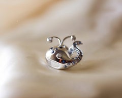 Mathon Paris Diamonds Blue Sapphires White Gold Pin's
