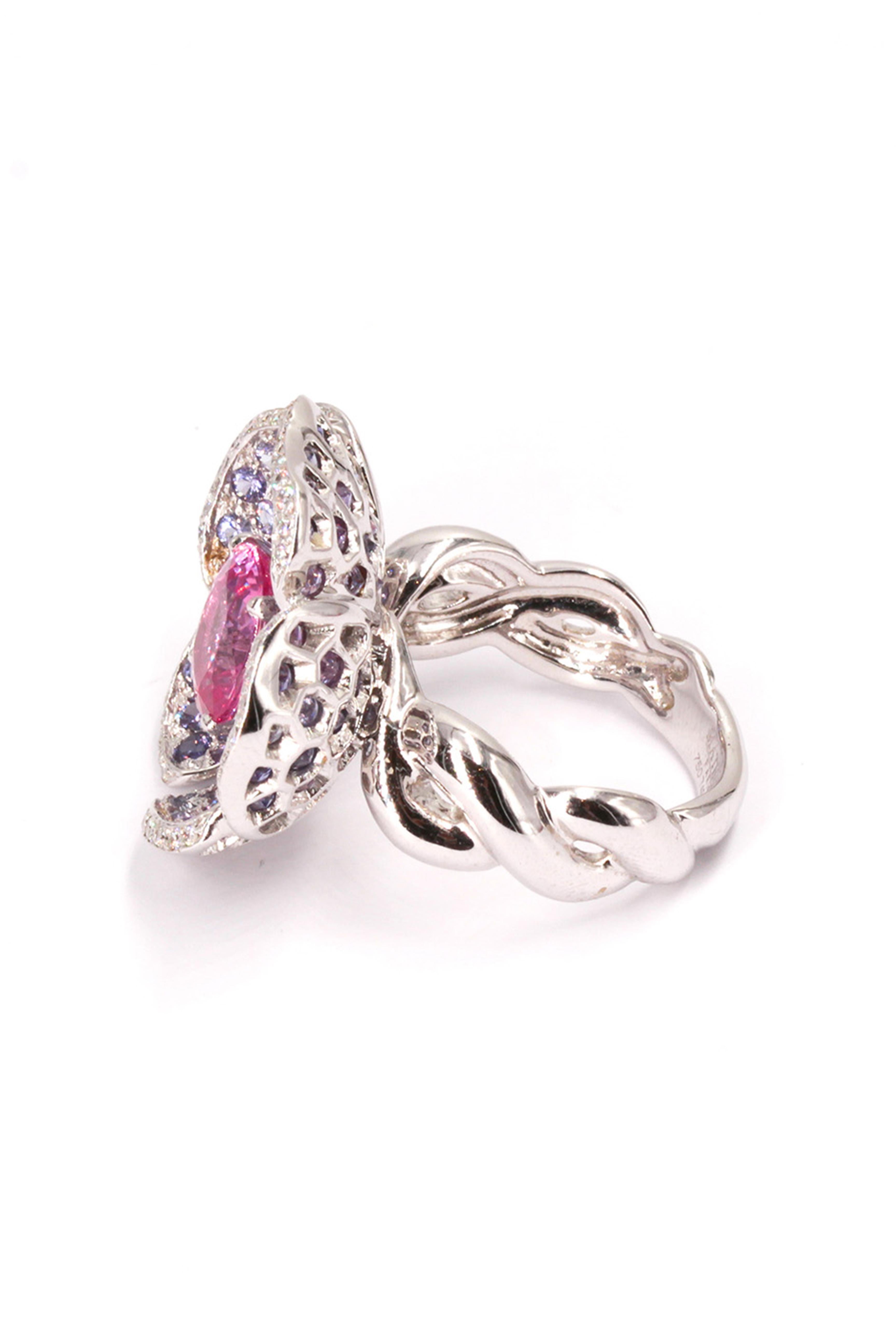 Anémone ring by Mathon Paris at Second Petale Gallery

Explore an enchanted universe and witness the vivid colors gemstones with the Anémone ring in purple and pink sapphires, diamonds and white gold.

About the Gemstones : 
Diamonds (0,25