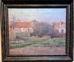 French Impressionist early 20th century oil Village landscape