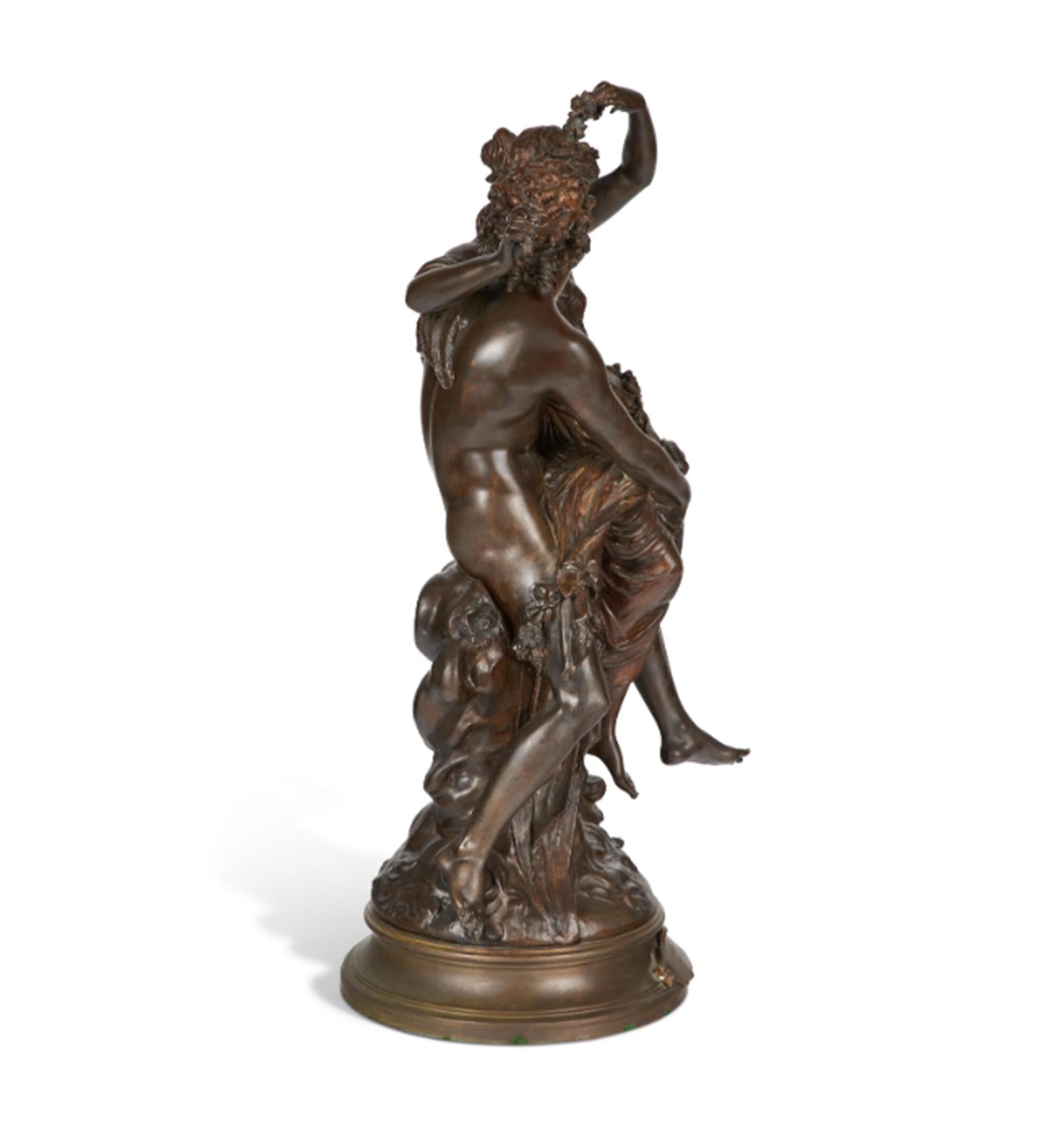 A splendid patinated bronze statue by Mathurin Moreau  2