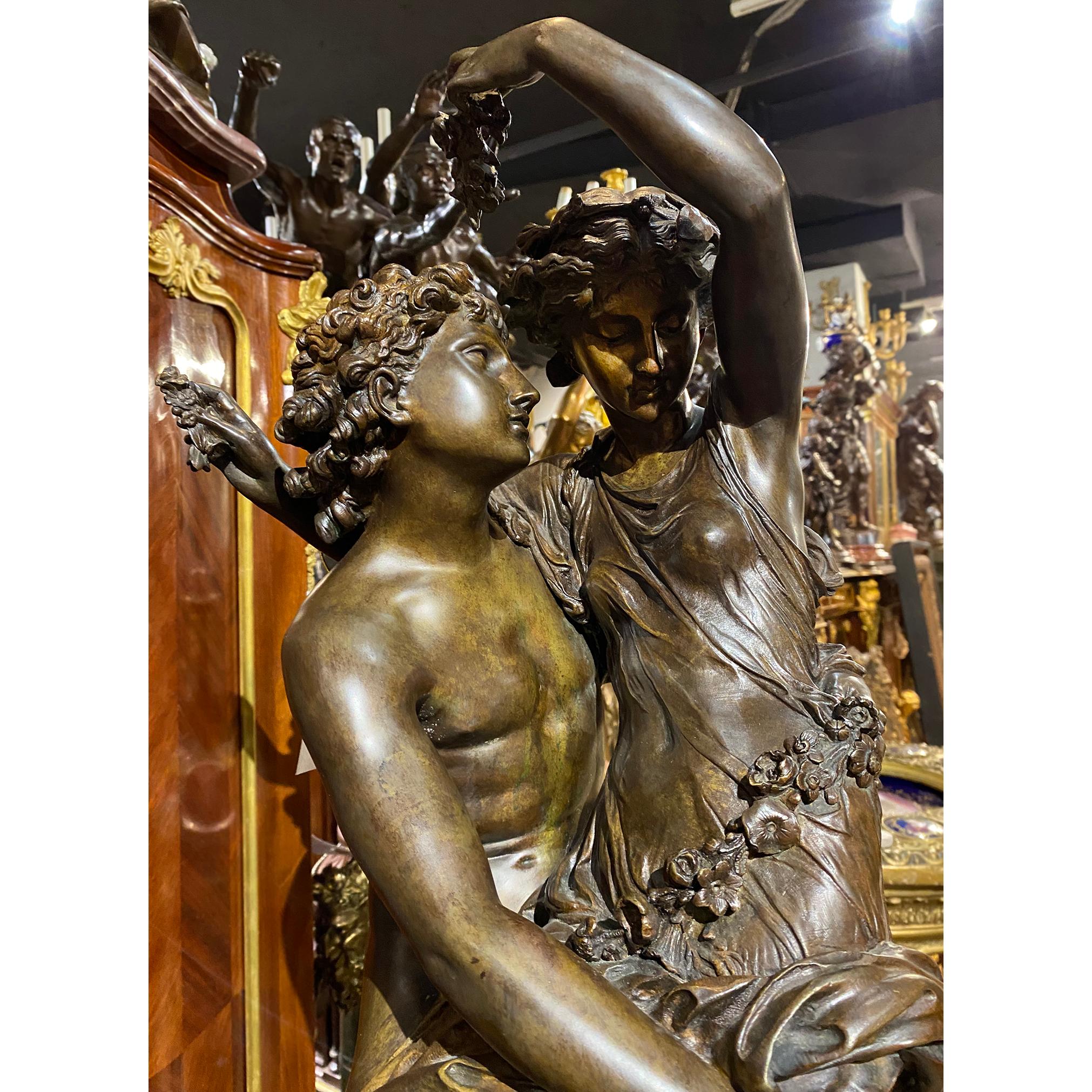 A splendid patinated bronze statue by Mathurin Moreau For Sale 1