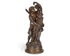 A splendid patinated bronze statue by Mathurin Moreau 