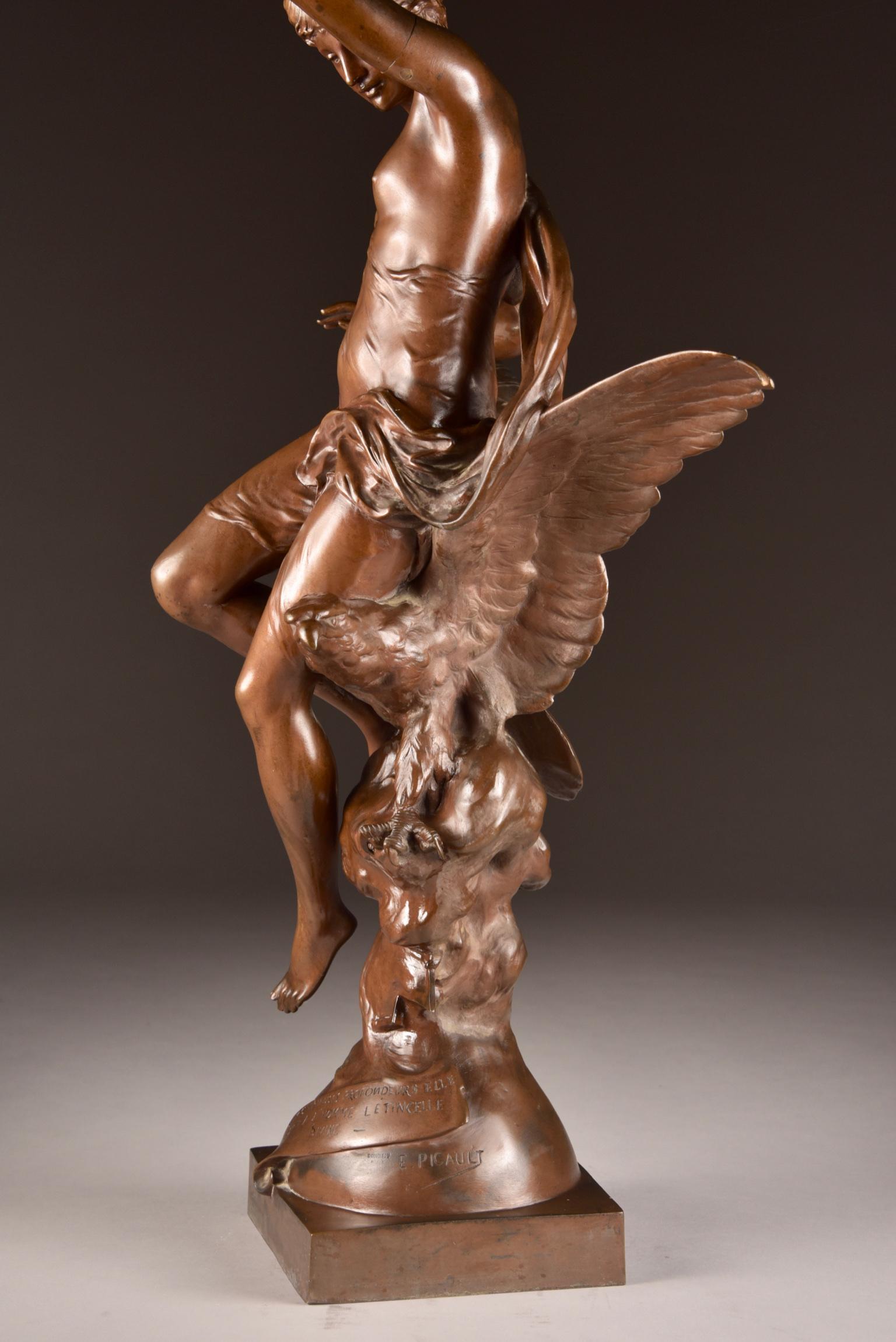 Mathurin Moreau, La Rosée, Large Statue of a Winged Female Figure 10