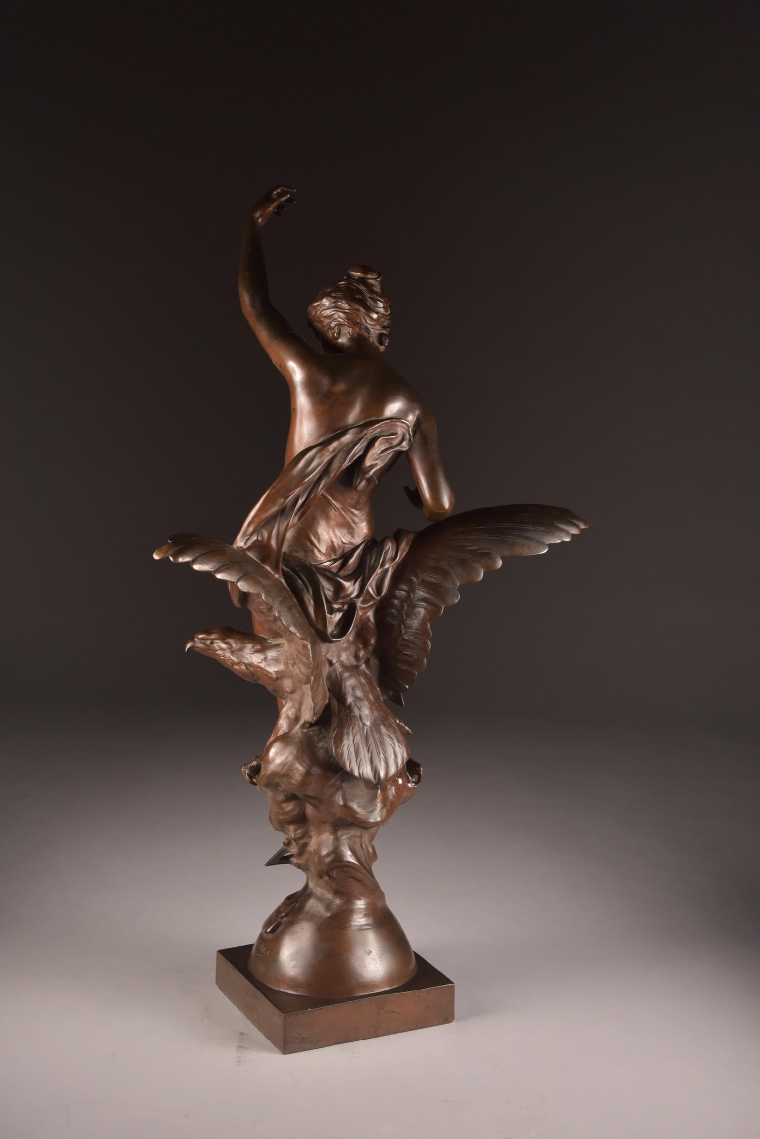 Mathurin Moreau, La Rosée, Large Statue of a Winged Female Figure 11
