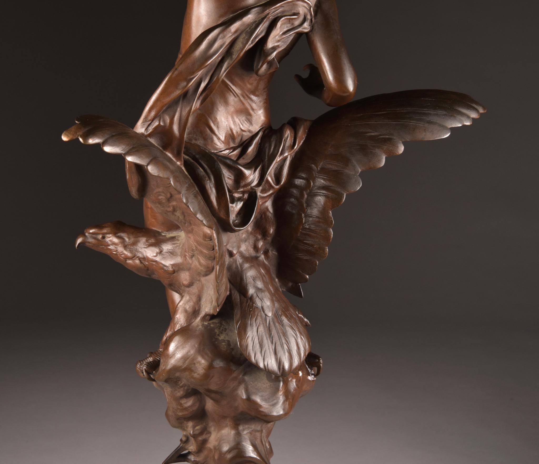 Mathurin Moreau, La Rosée, Large Statue of a Winged Female Figure 12