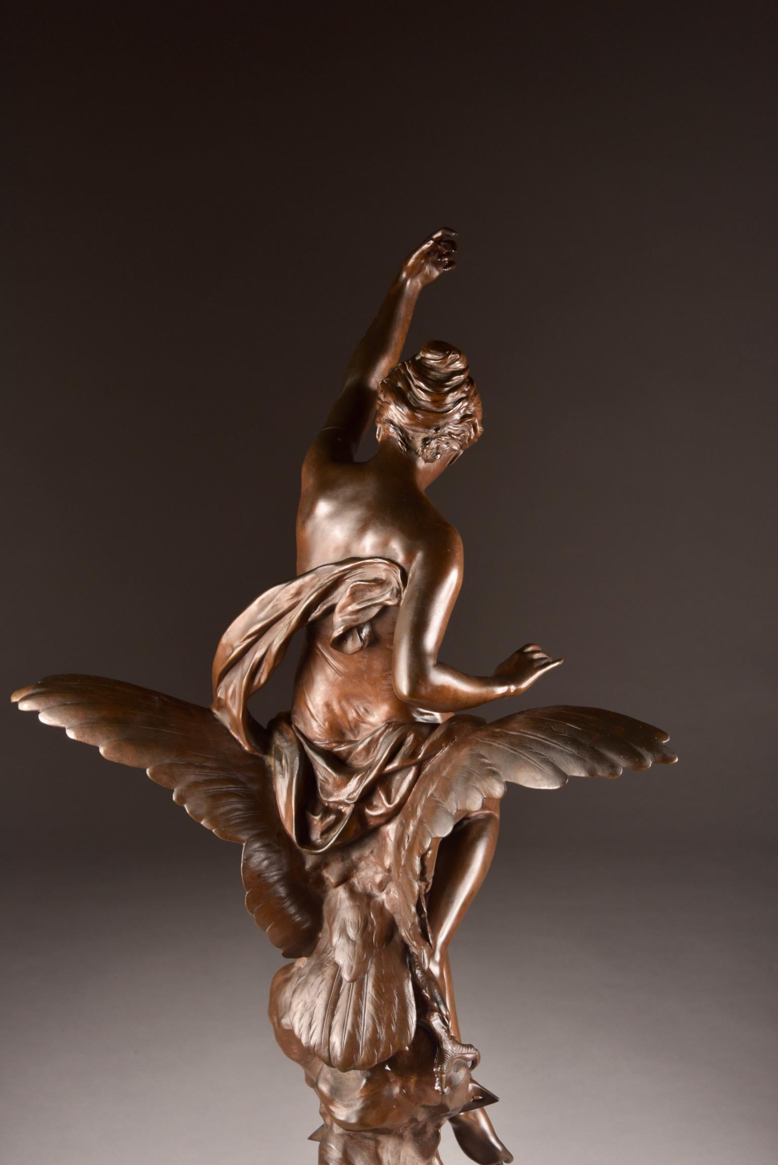 Mathurin Moreau, La Rosée, Large Statue of a Winged Female Figure 13