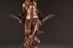 Mathurin Moreau, La Rosée, Large Statue of a Winged Female Figure