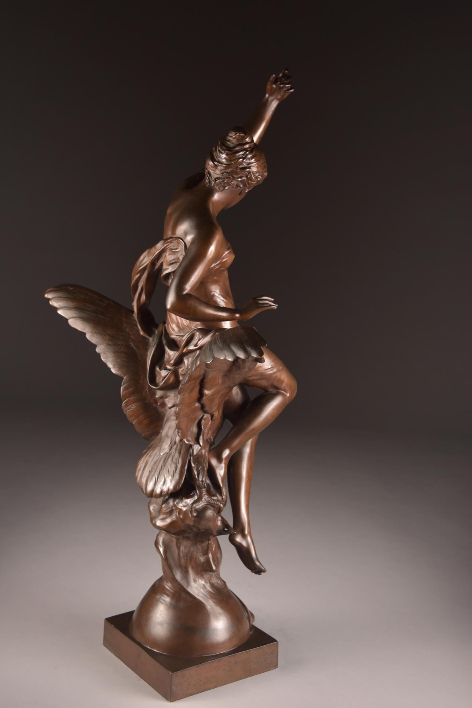 Mathurin Moreau, La Rosée, Large Statue of a Winged Female Figure 14