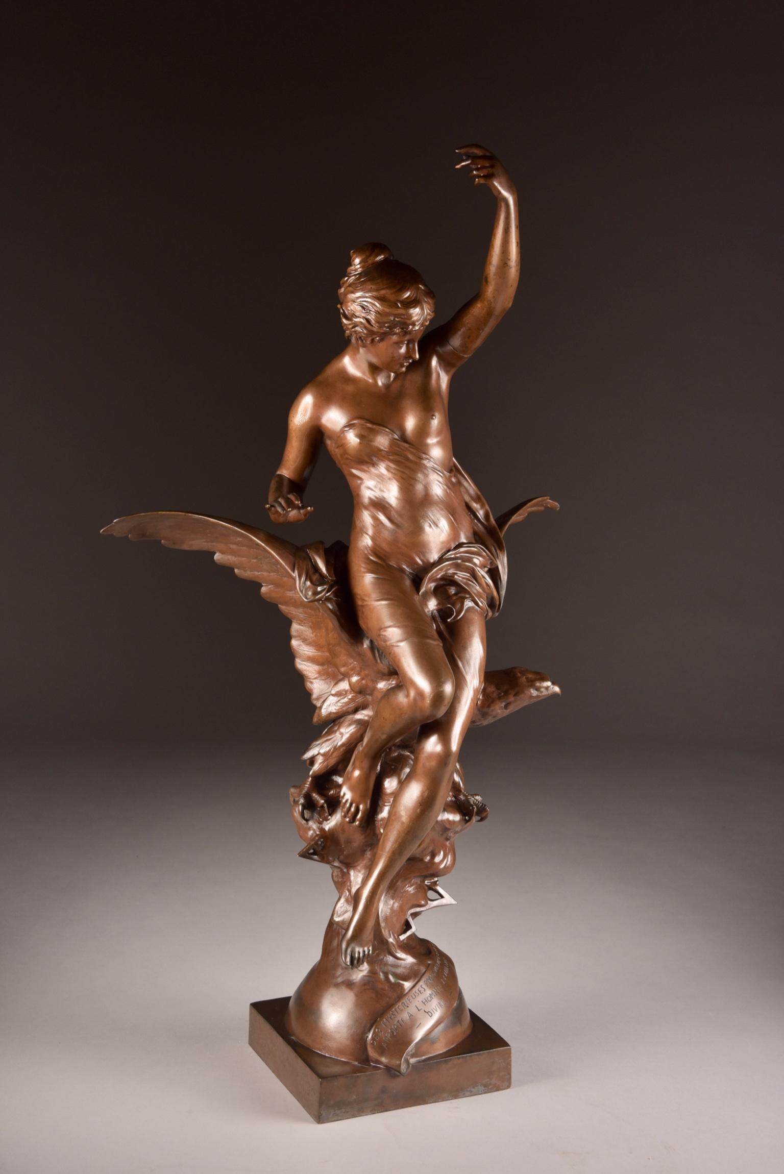 Mathurin Moreau, La Rosée, Large Statue of a Winged Female Figure 1
