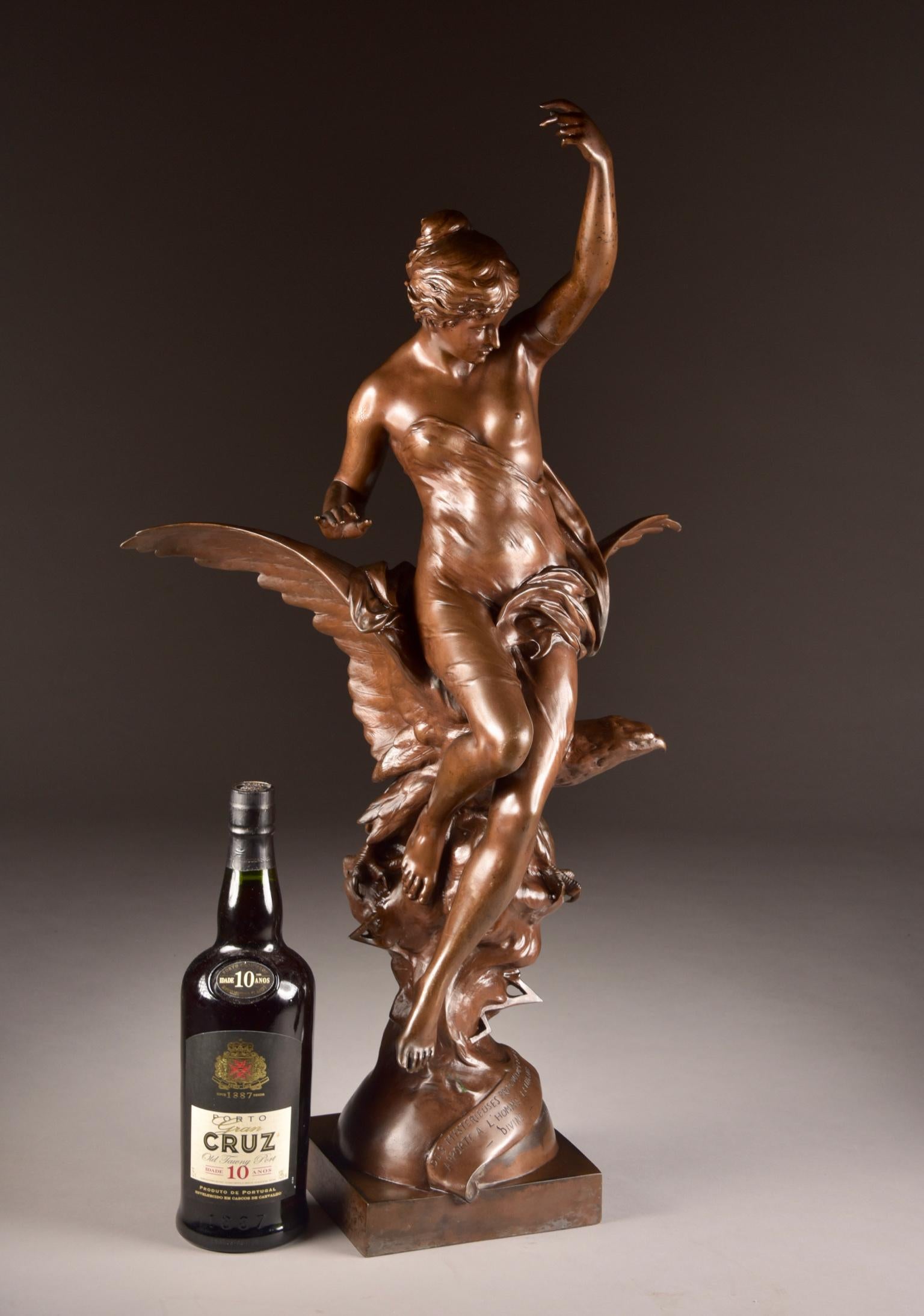 Mathurin Moreau, La Rosée, Large Statue of a Winged Female Figure 2