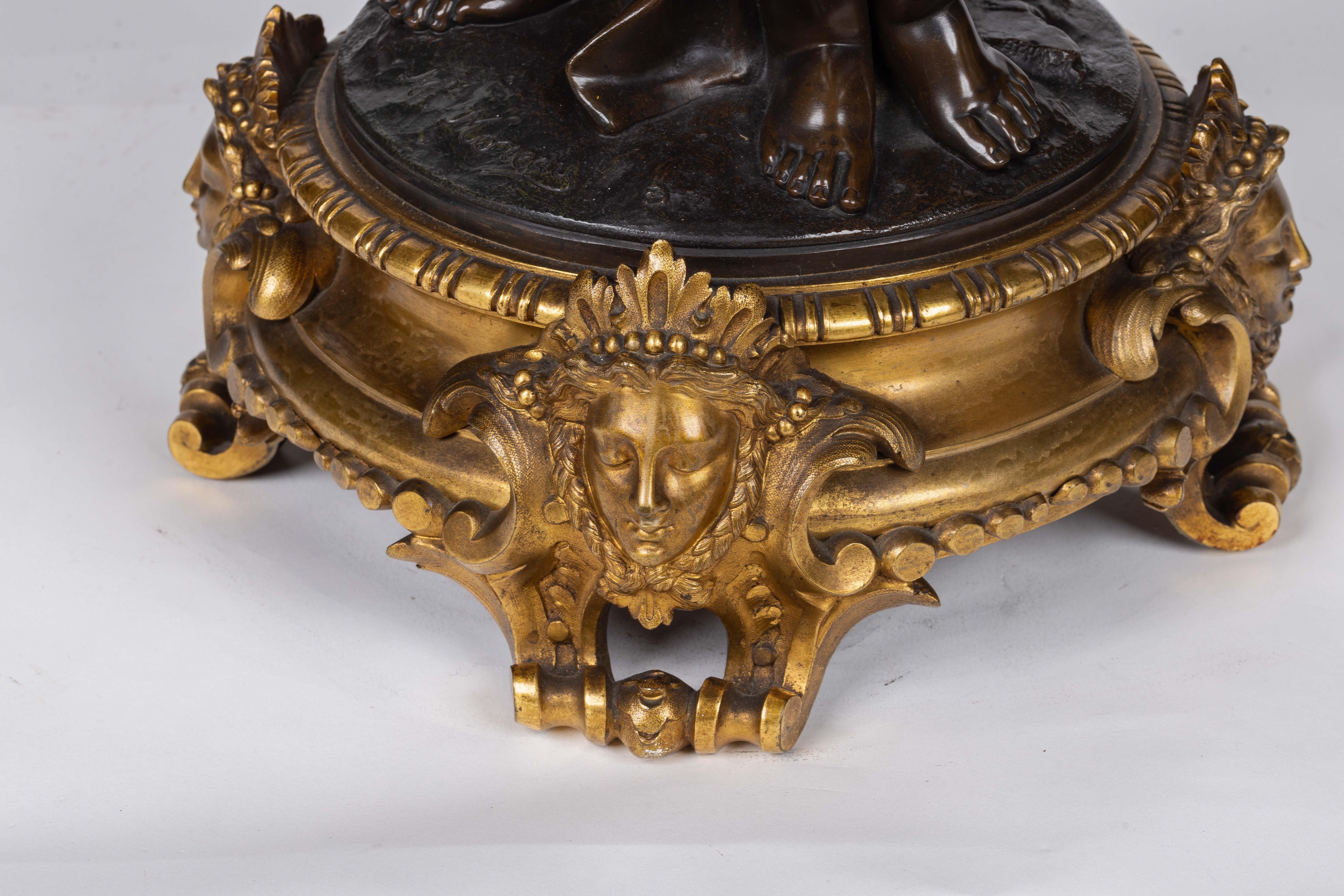 Mathurin Moreau, A Monumental French Bronze and Crystal Figural Centerpiece For Sale 10