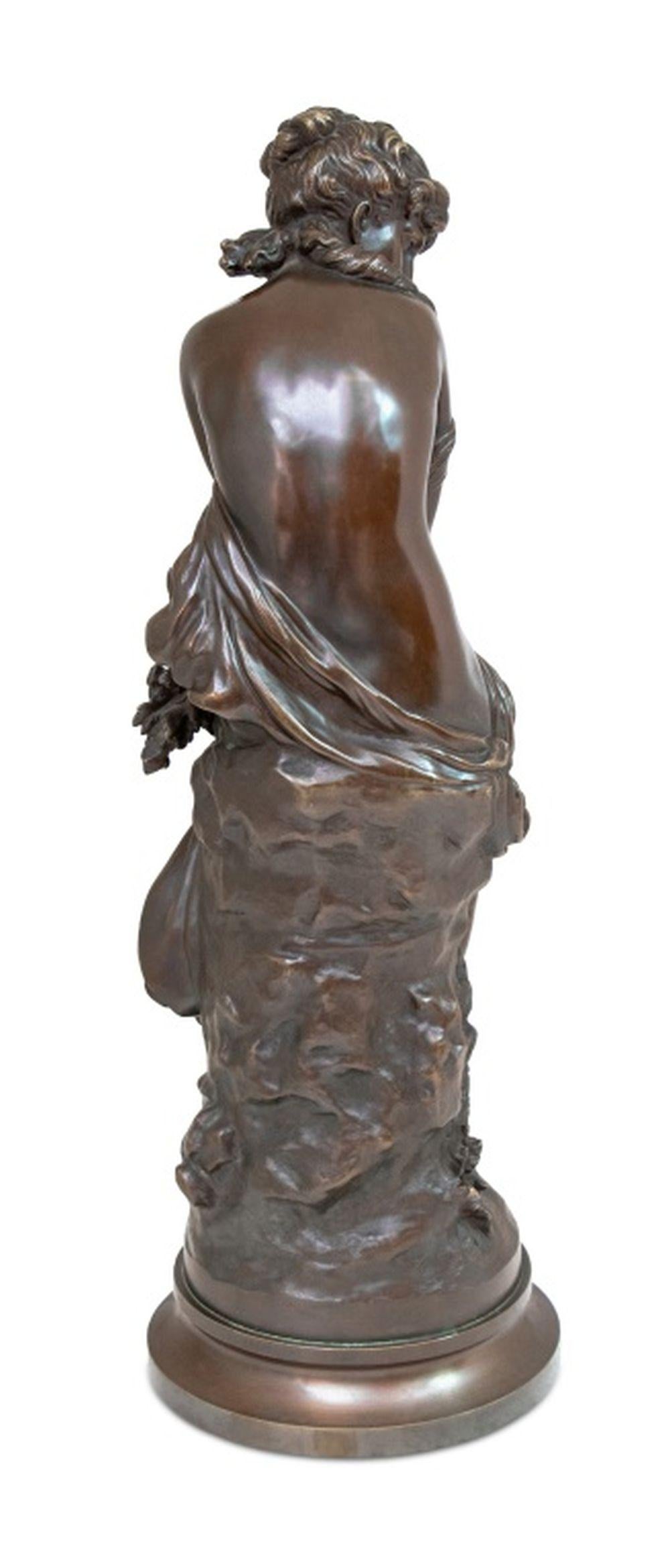 Français Mathurin Moreau Bronze d'une femme assise en vente