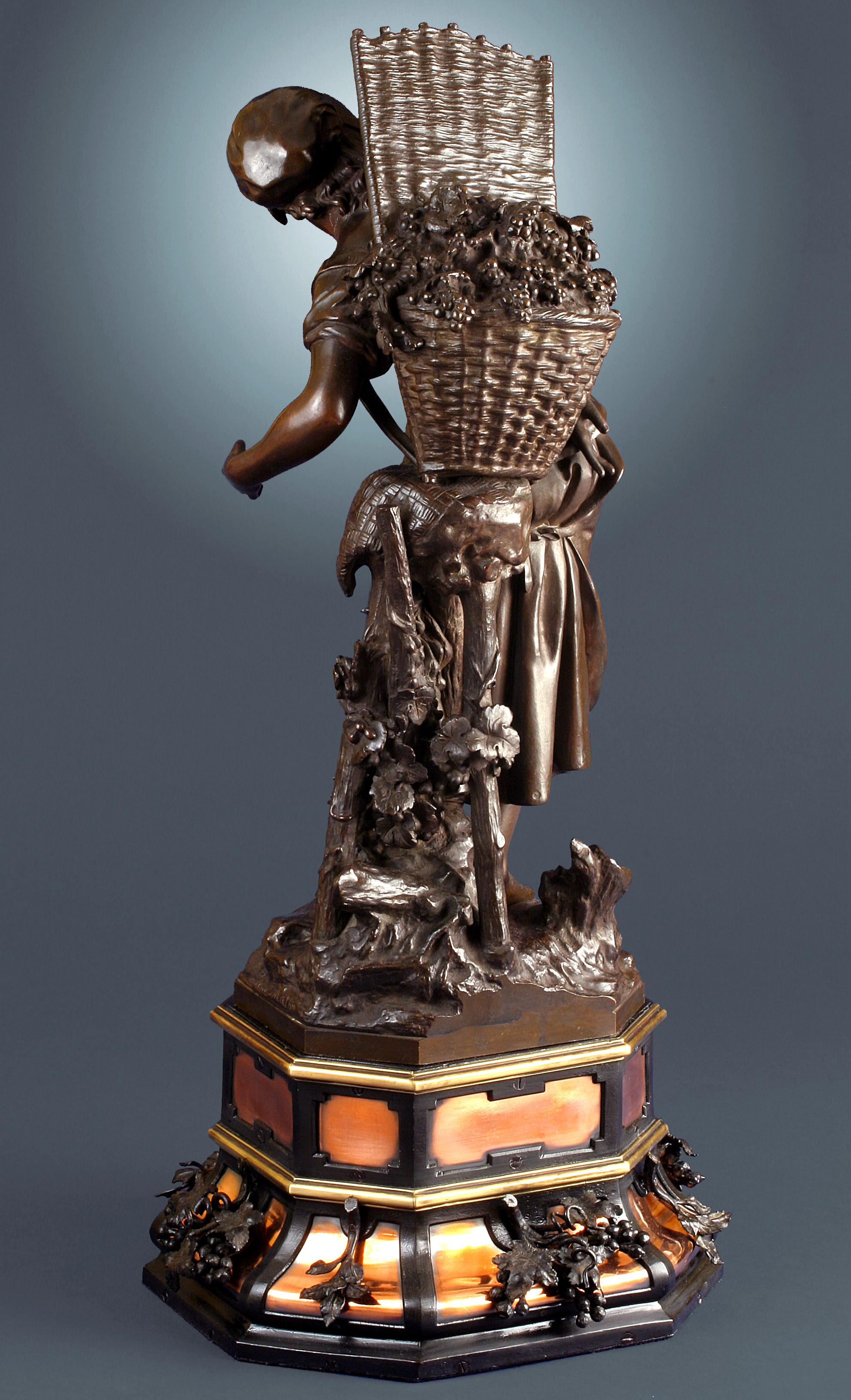 19th Century sculpture of Female in Bronze, titled 