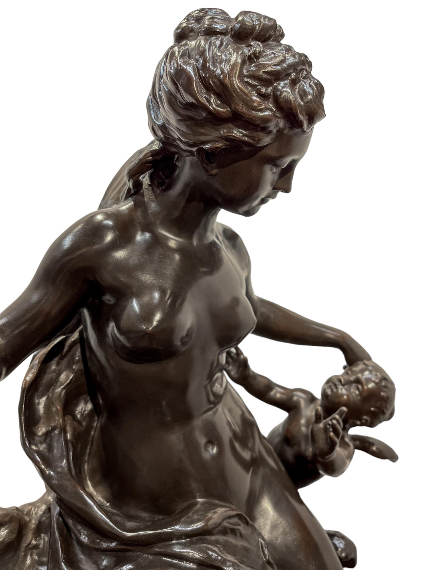 Monumentale französische Statue „The Triumph of Flora“ aus patinierter Bronze im Angebot 1