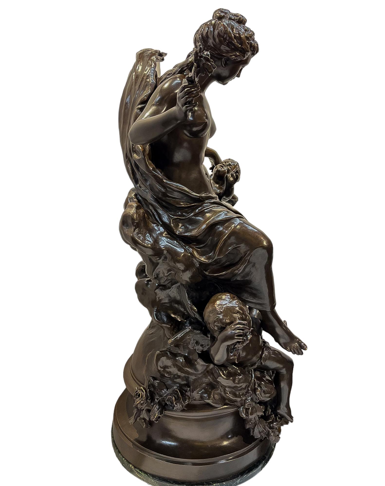Monumentale französische Statue „The Triumph of Flora“ aus patinierter Bronze im Angebot 3