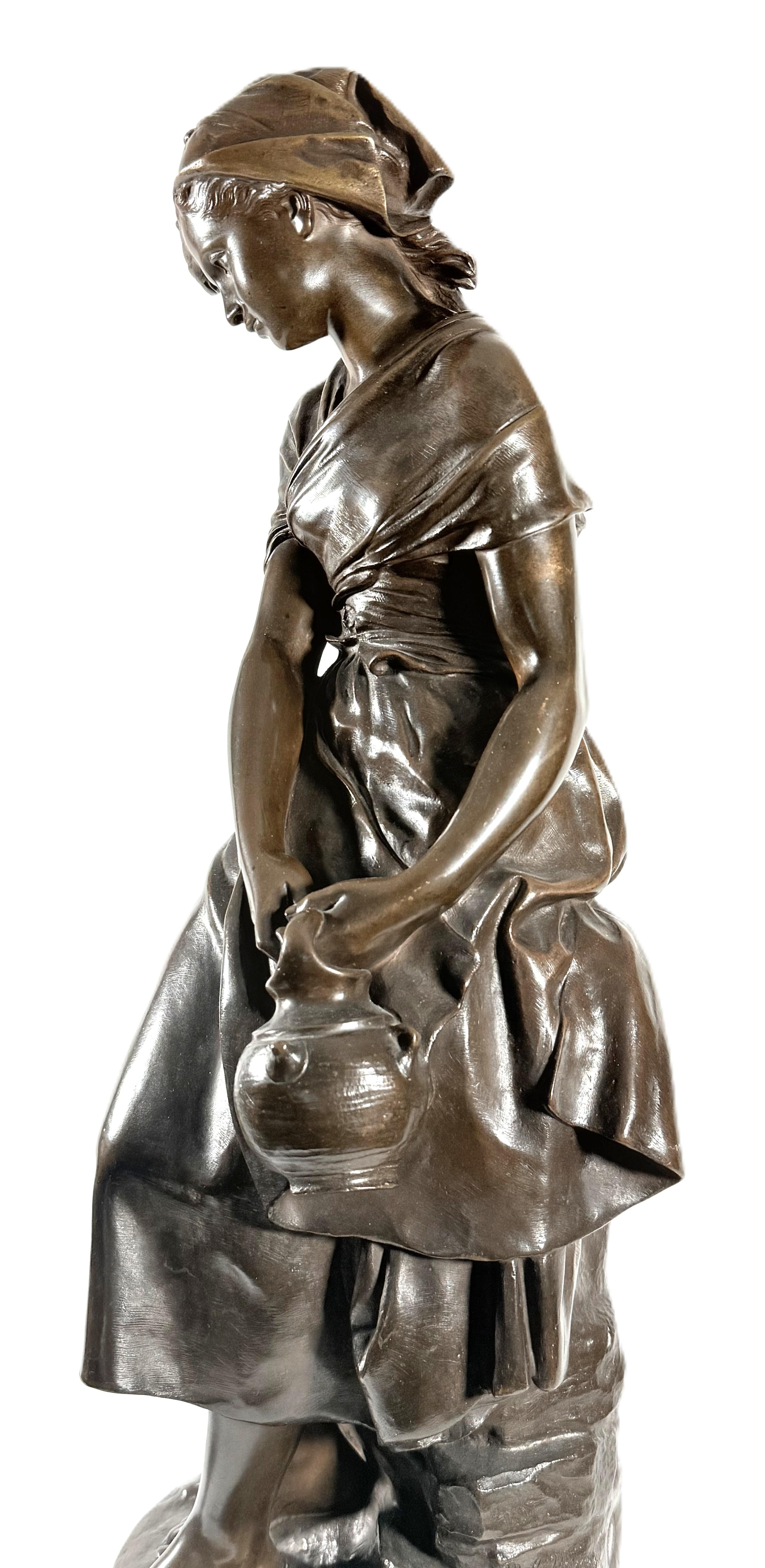 Beautiful late 19th-century bronze sculpture by Mathurin Moreau For Sale 9