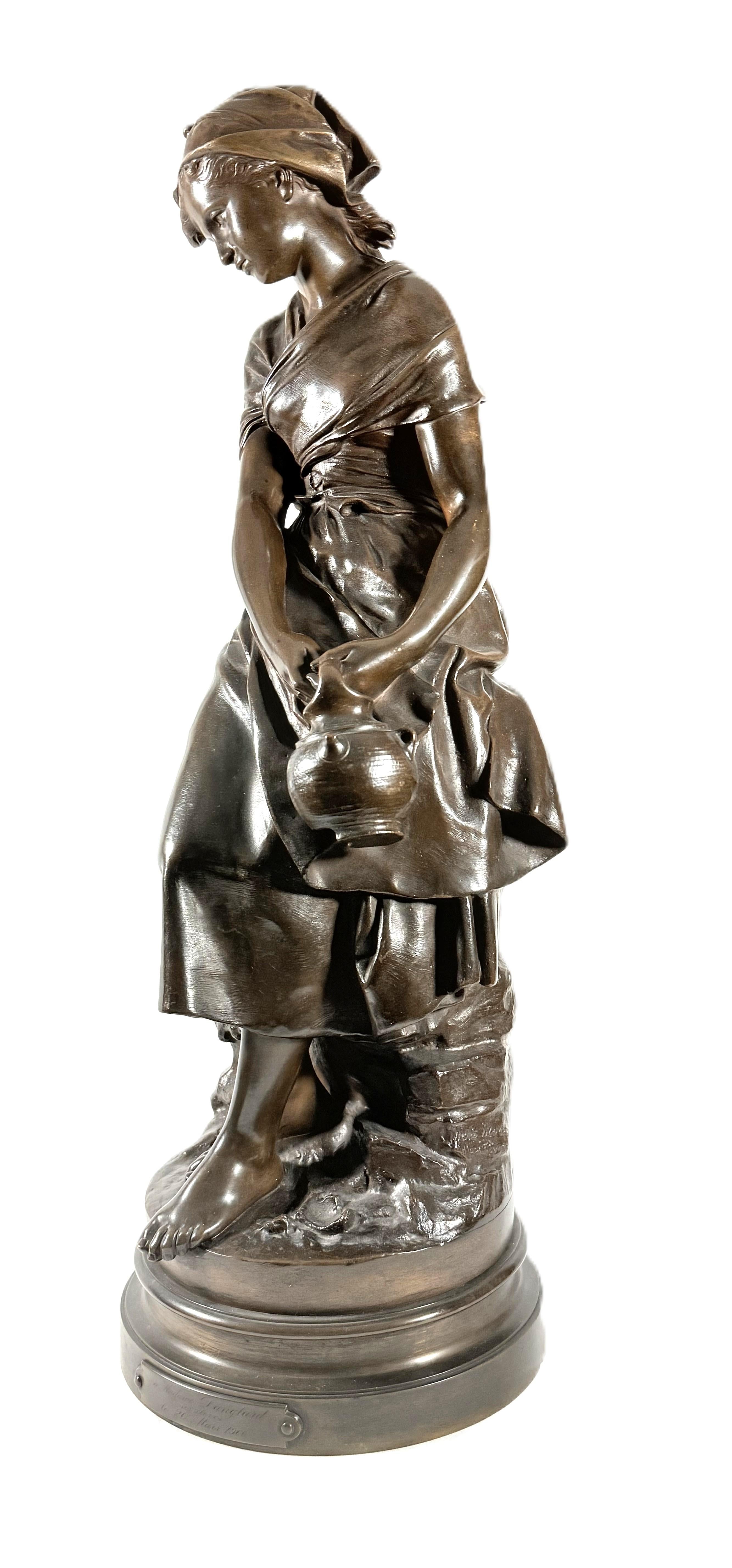 Beautiful late 19th-century bronze sculpture by Mathurin Moreau For Sale 10