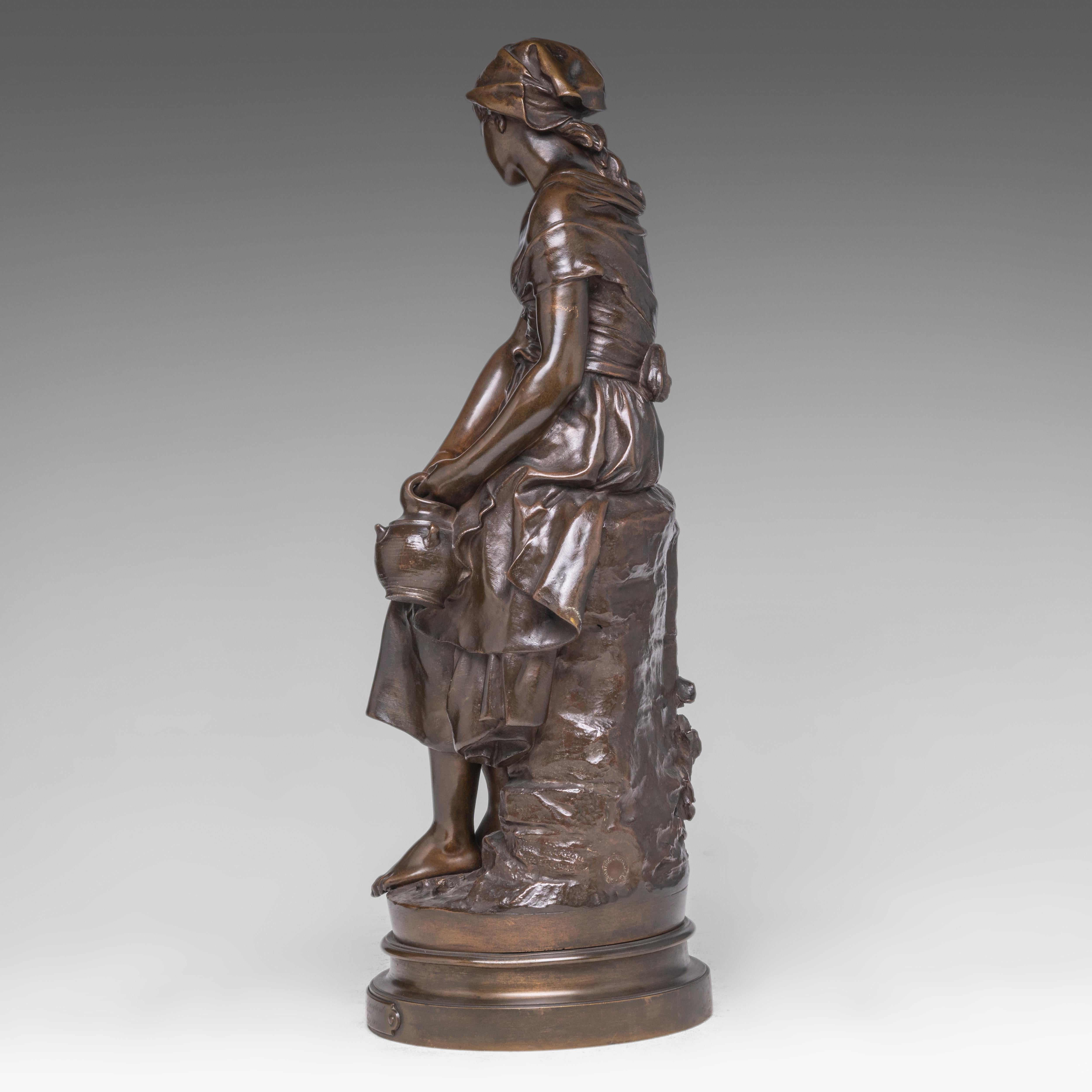 Beautiful late 19th-century bronze sculpture by Mathurin Moreau For Sale 14