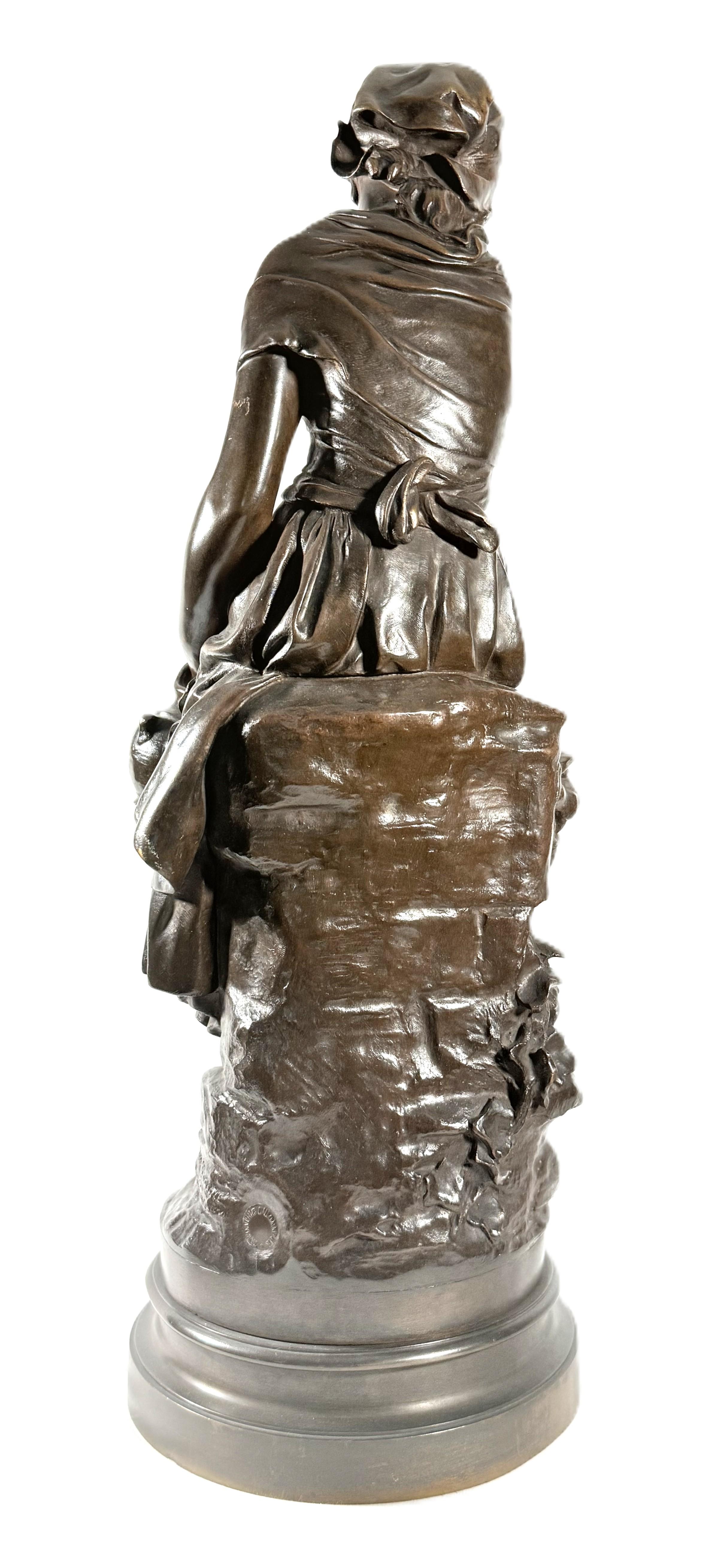 Beautiful late 19th-century bronze sculpture by Mathurin Moreau For Sale 3
